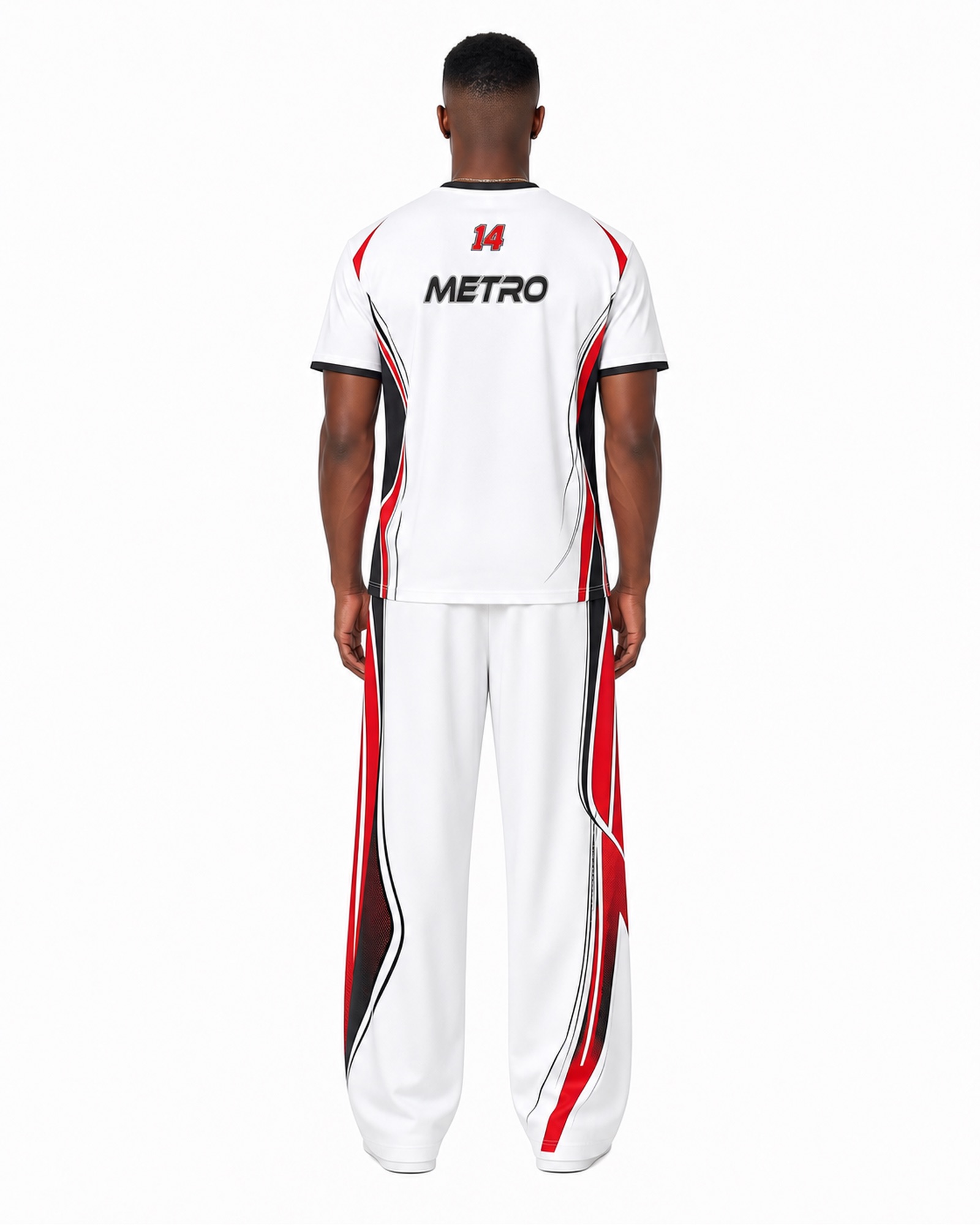 METRO White Sprint Basketball Set back product view on a white background