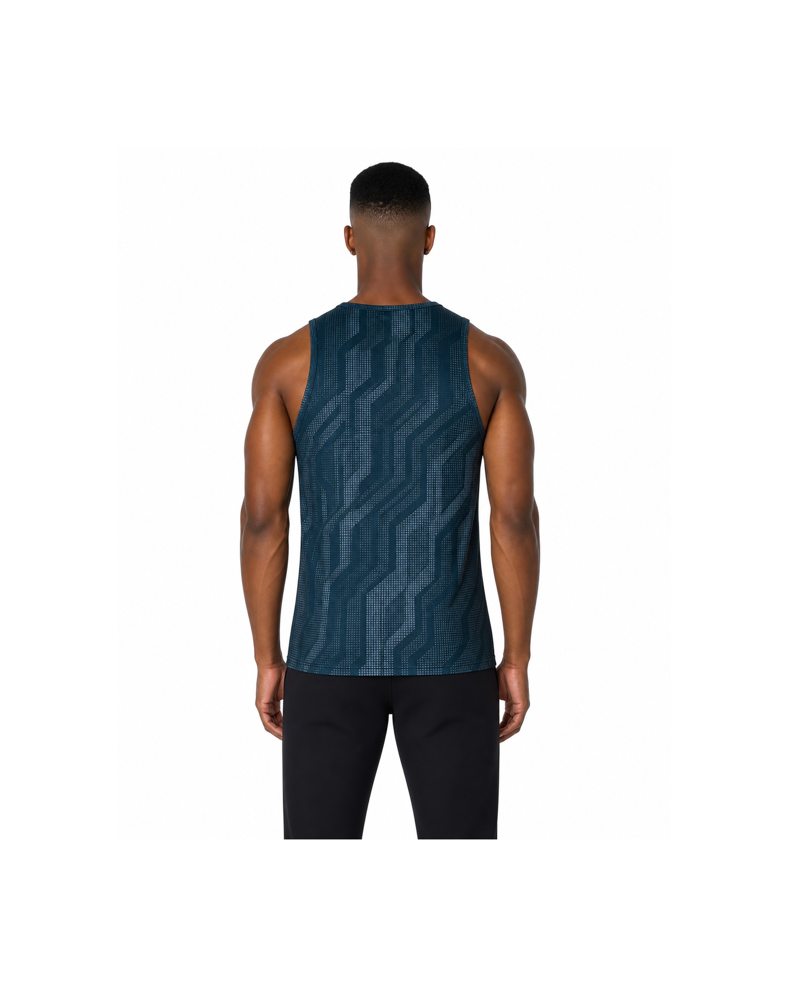 METRO Teal Circuit Tank back product view on a white background