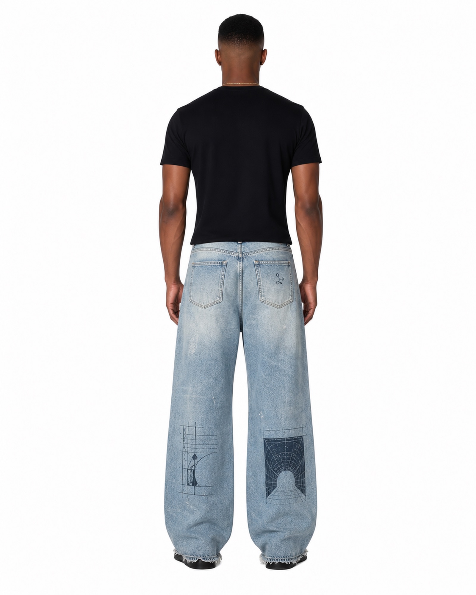 METRO Icewash Cargo Jeans back product view on a white background