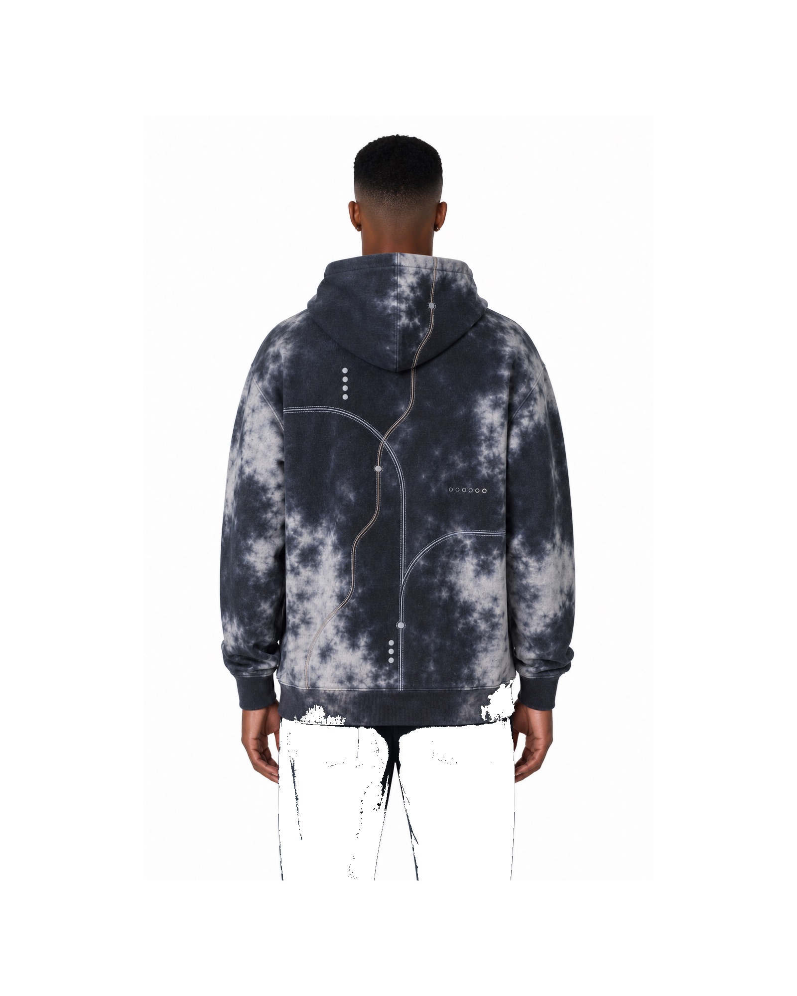 METRO Stormwash Cloud Hoodie back product view on a white background