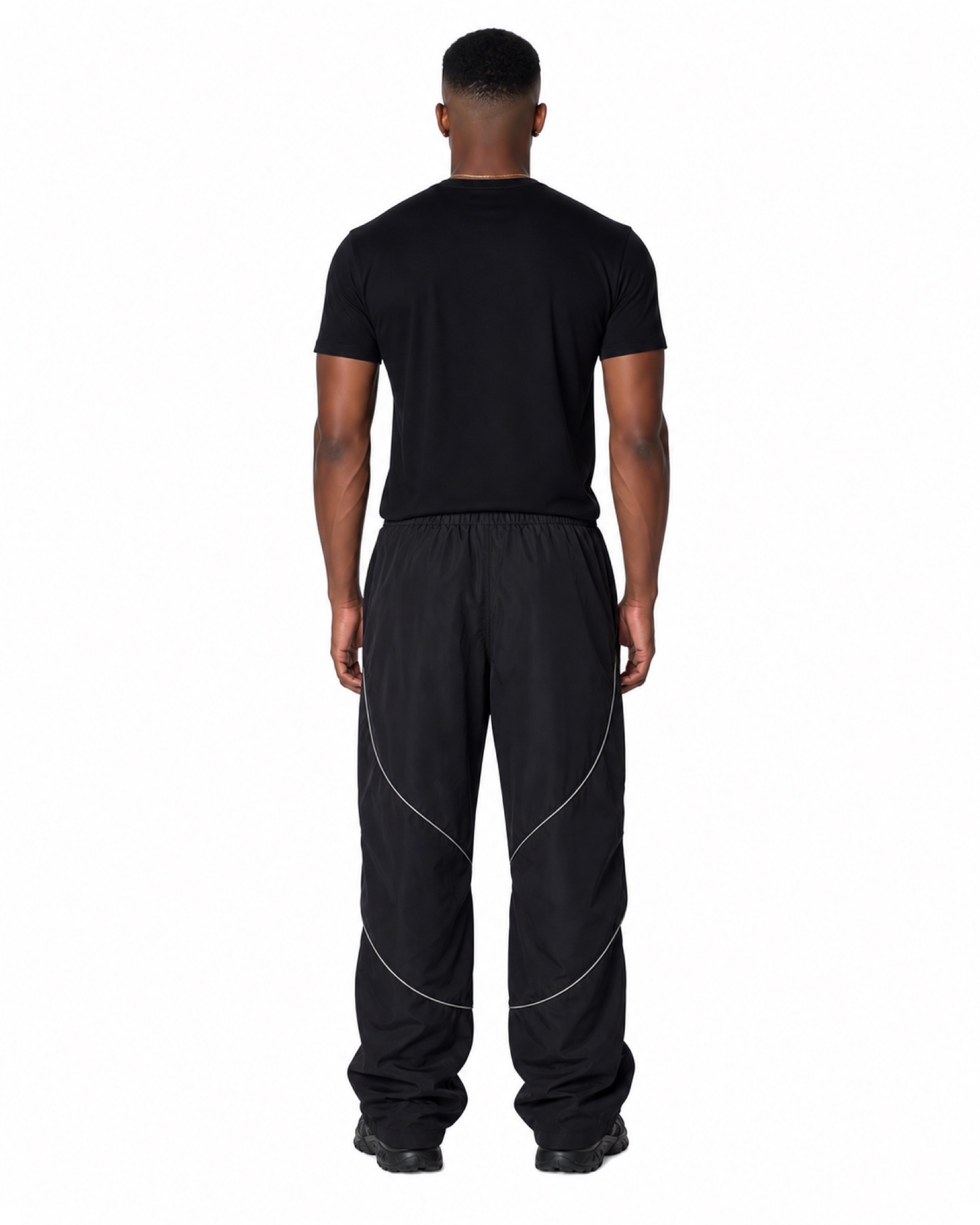 METRO Night Current Stacked Pants back product view on a white background