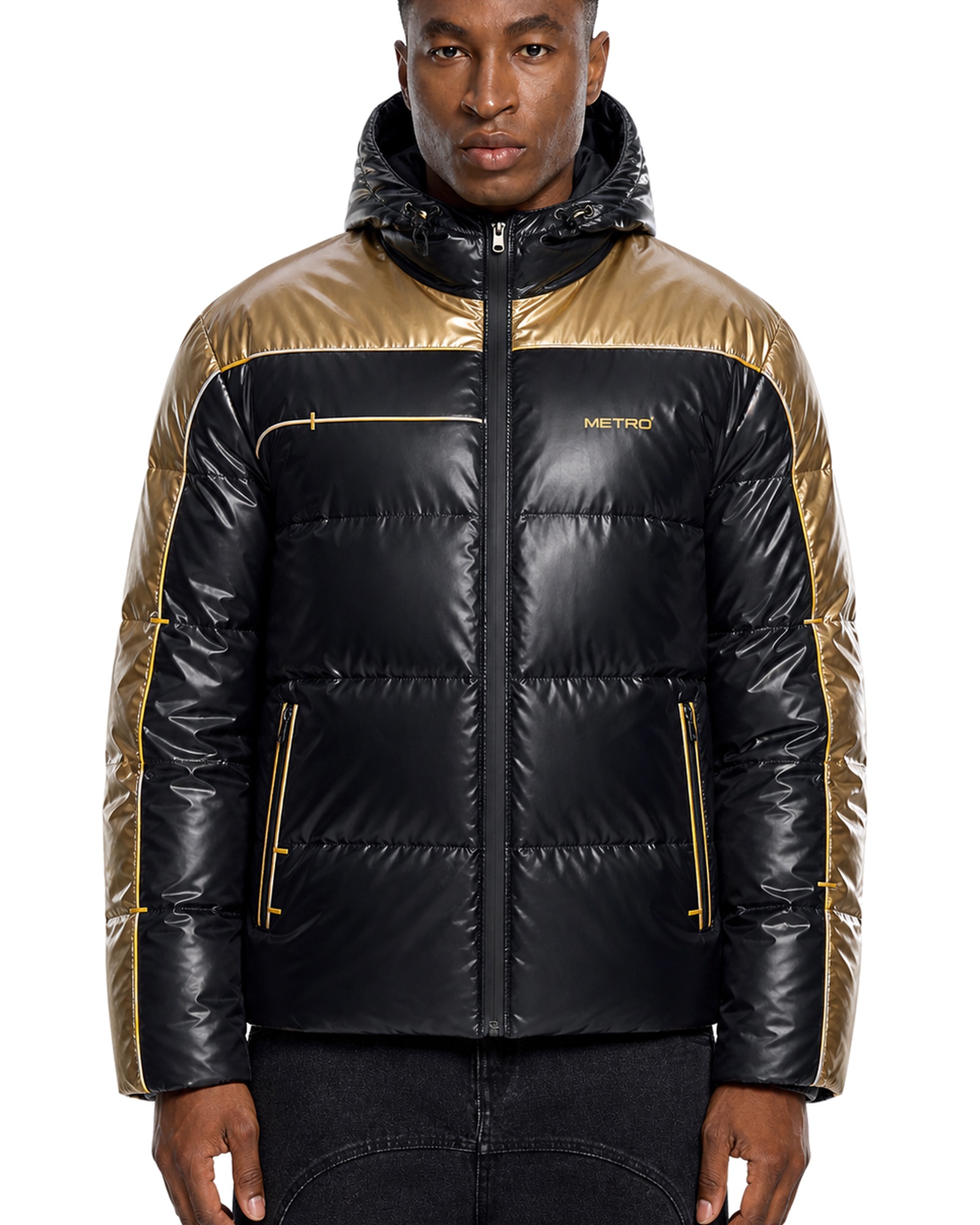 METRO Gilded Tunnel Puffer front product view on a white background