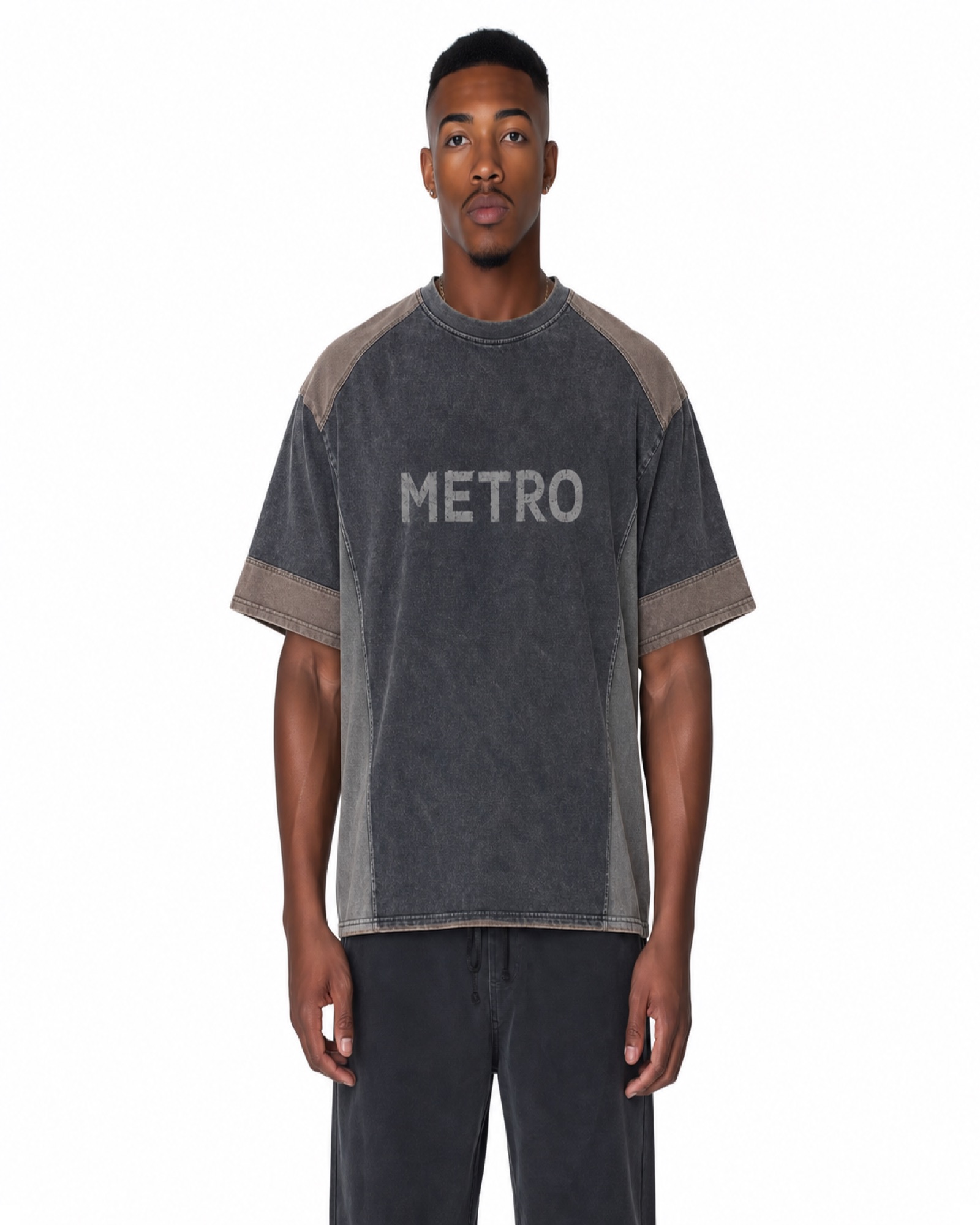 METRO Ash Platform Panel Tee front product view on a white background