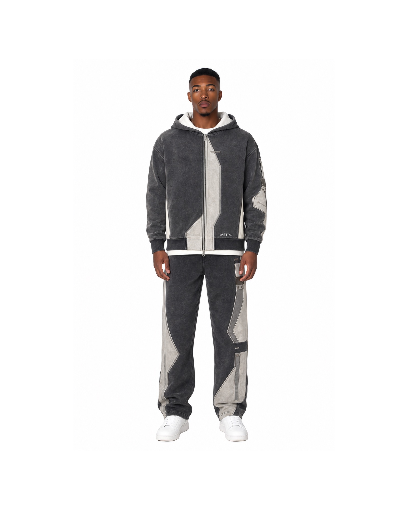 METRO Frost Divide Hoodie Set front product view on a white background