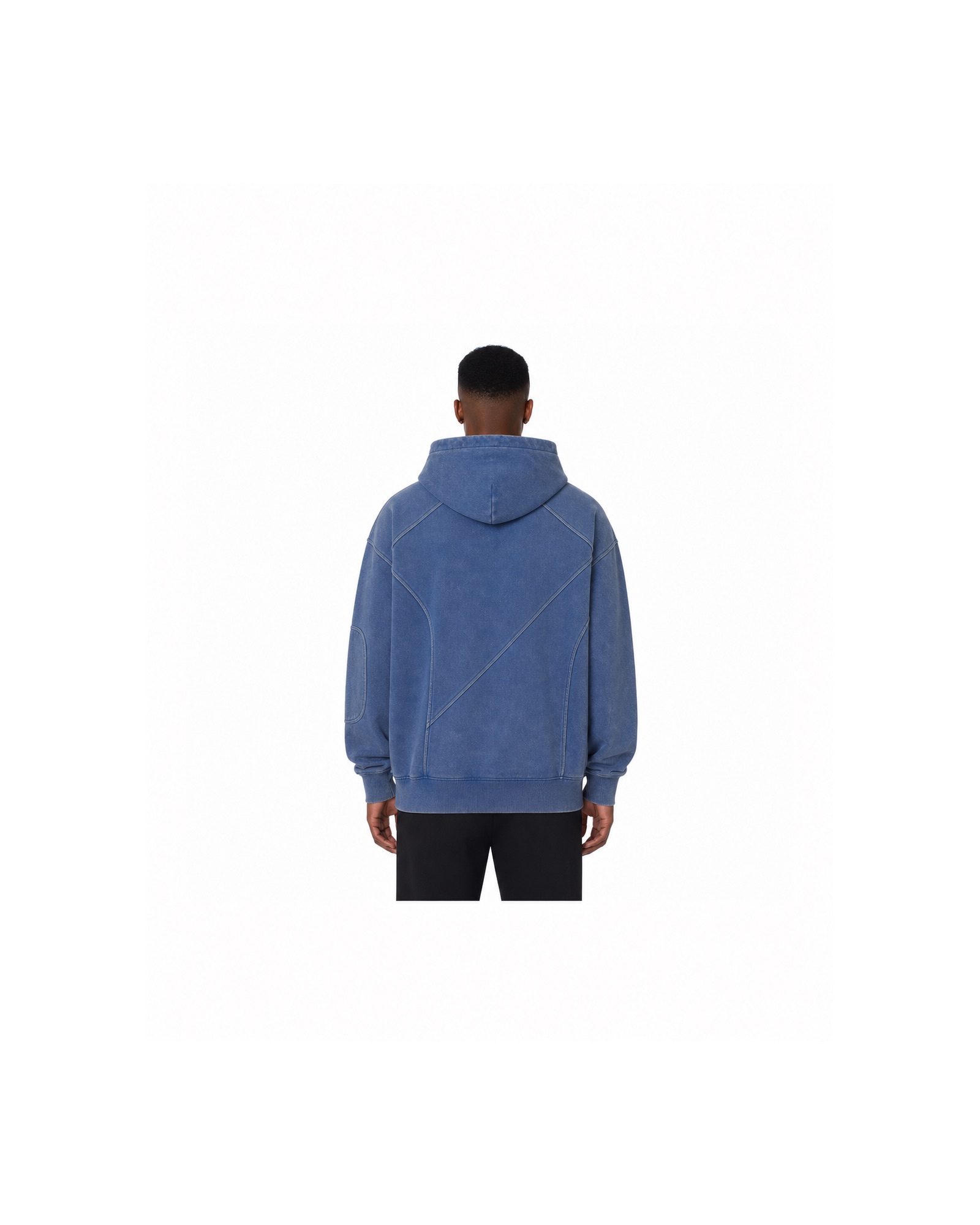 METRO Cobalt Junction Hoodie back product view on a white background