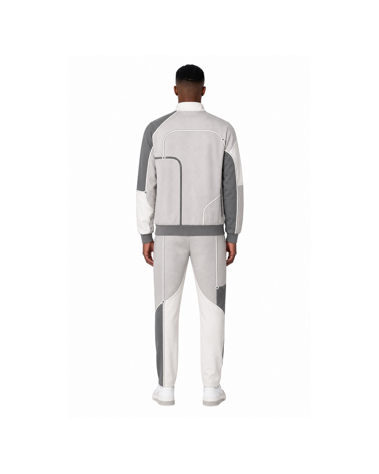 METRO Silver Module Tracksuit back product view on a white background
