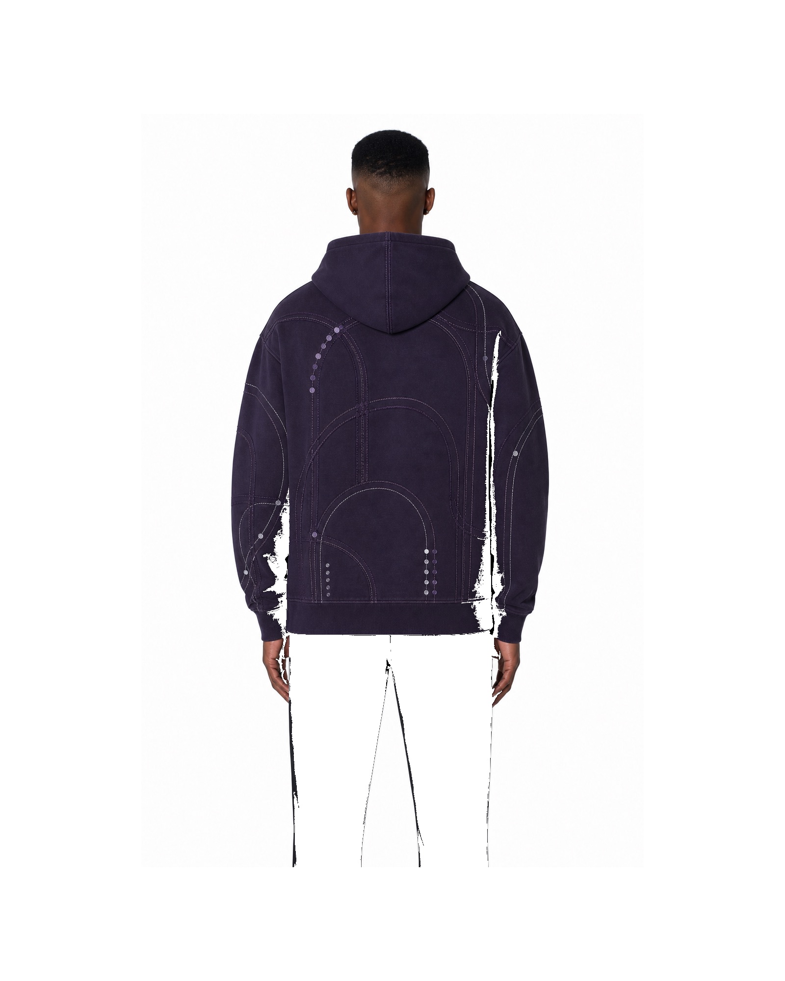 METRO Violet Switchline Hoodie back product view on a white background