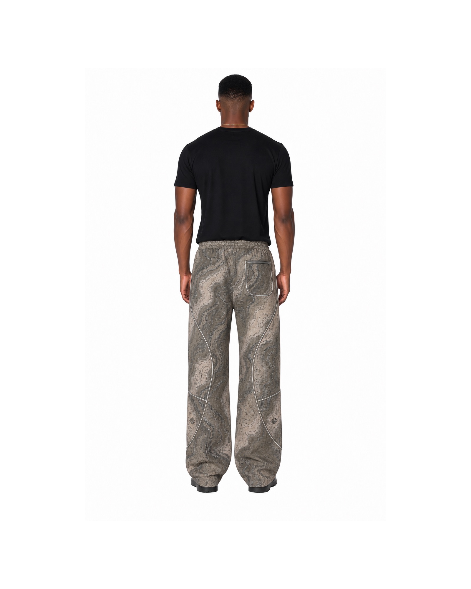 METRO Stone Drift Cargo Pants back product view on a white background