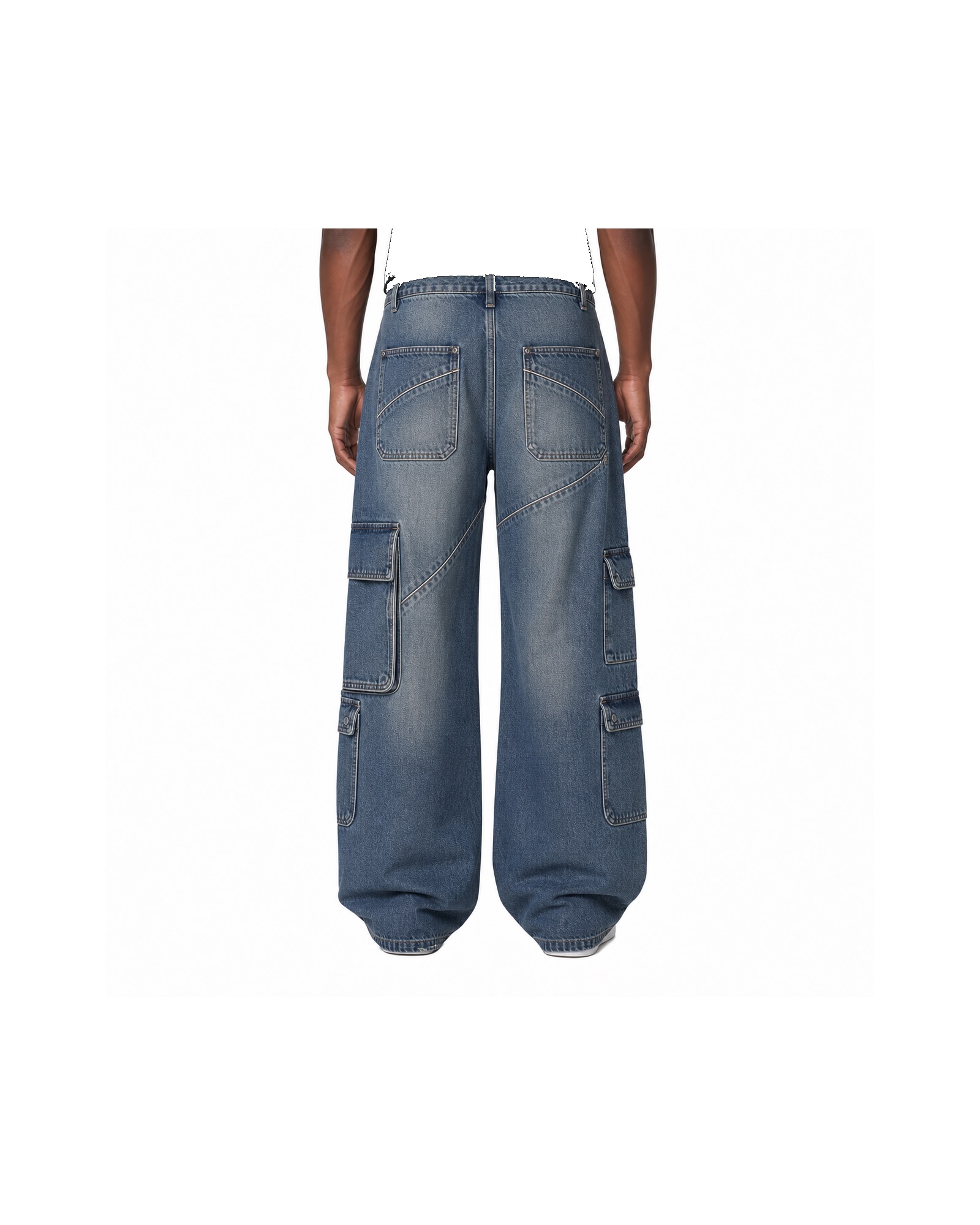 METRO Railgrid Cargo Jeans back product view on a white background