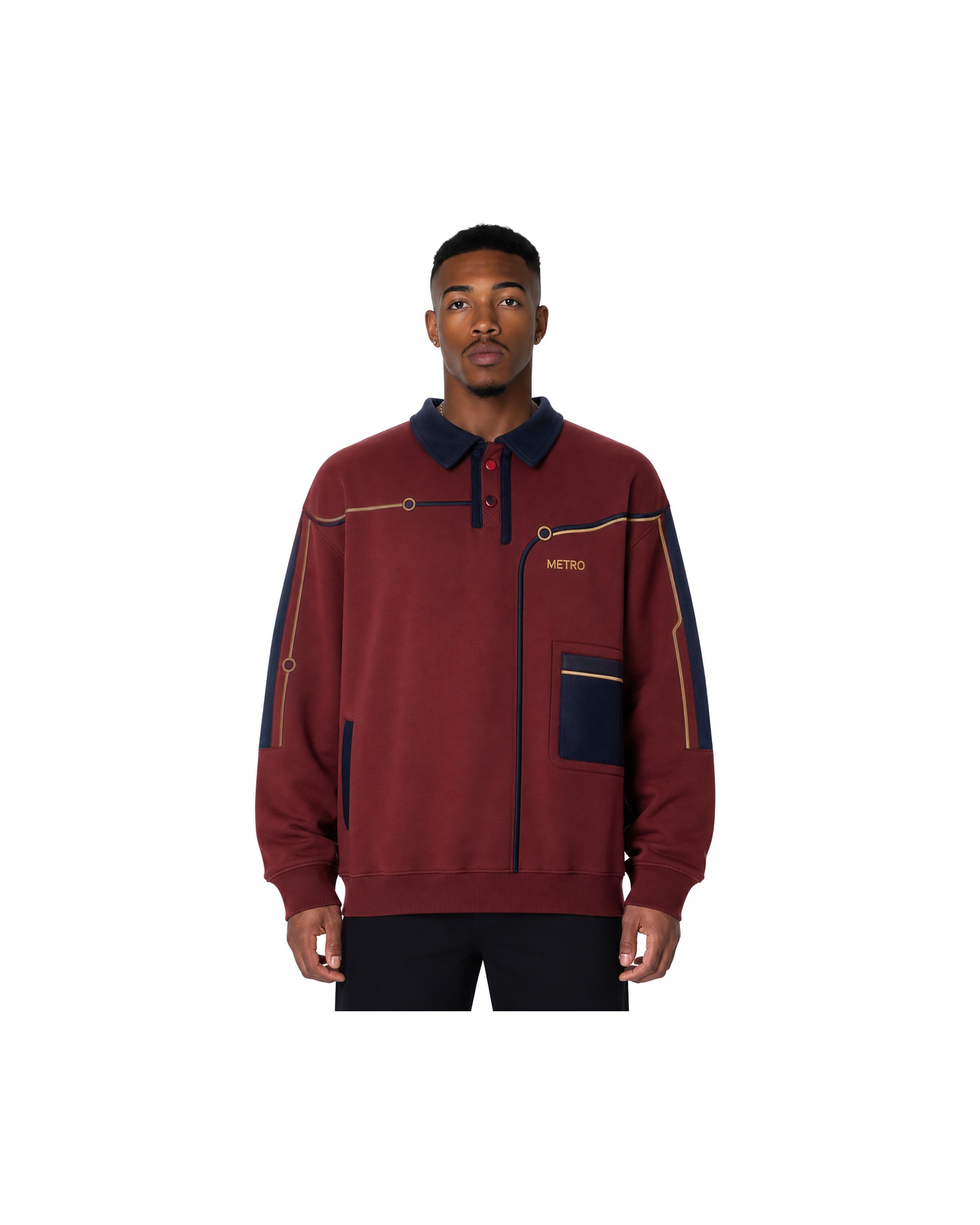 METRO Red Depot Quarter Zip front product view on a white background