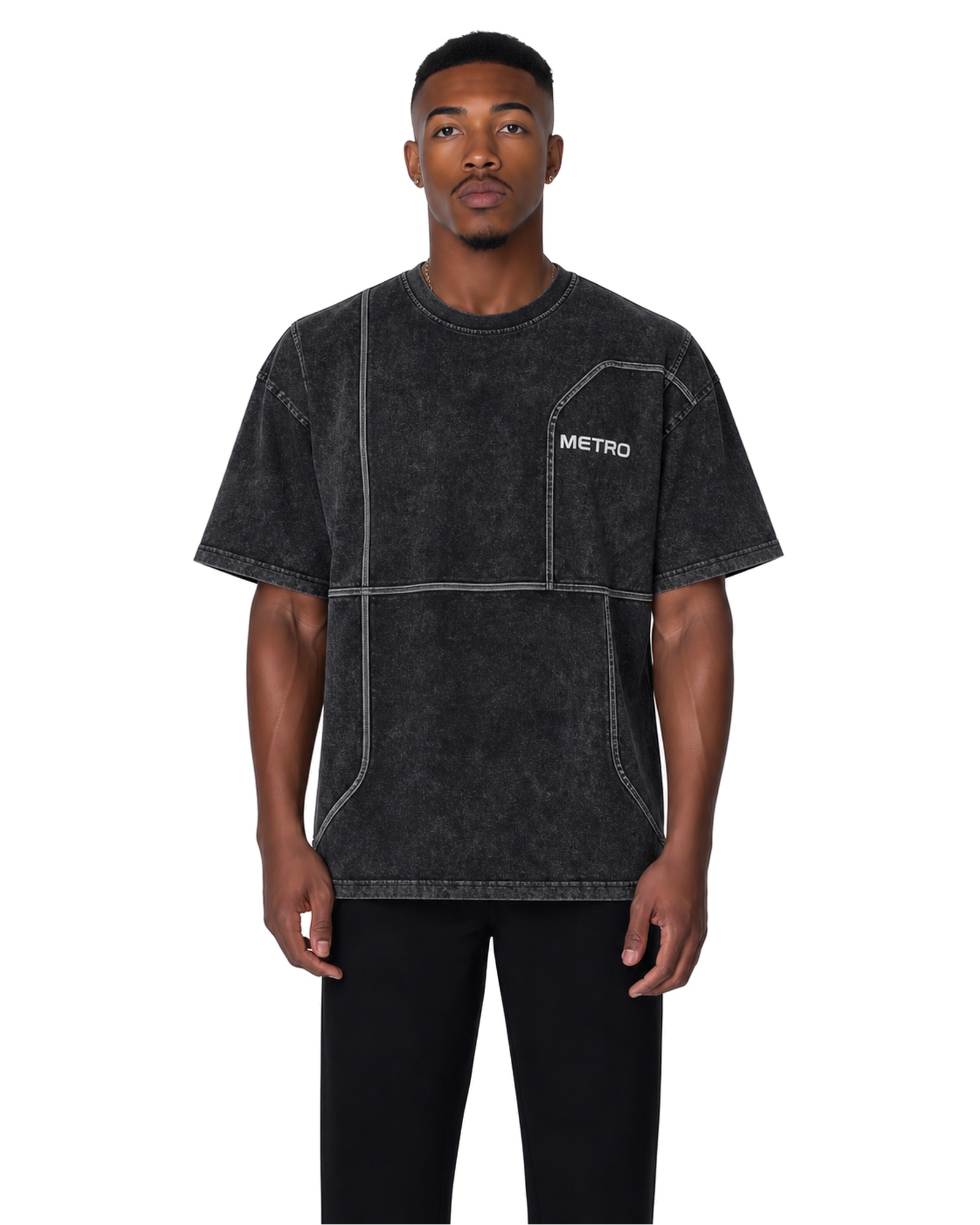METRO Arc Line Washed Tee front product view on a white background
