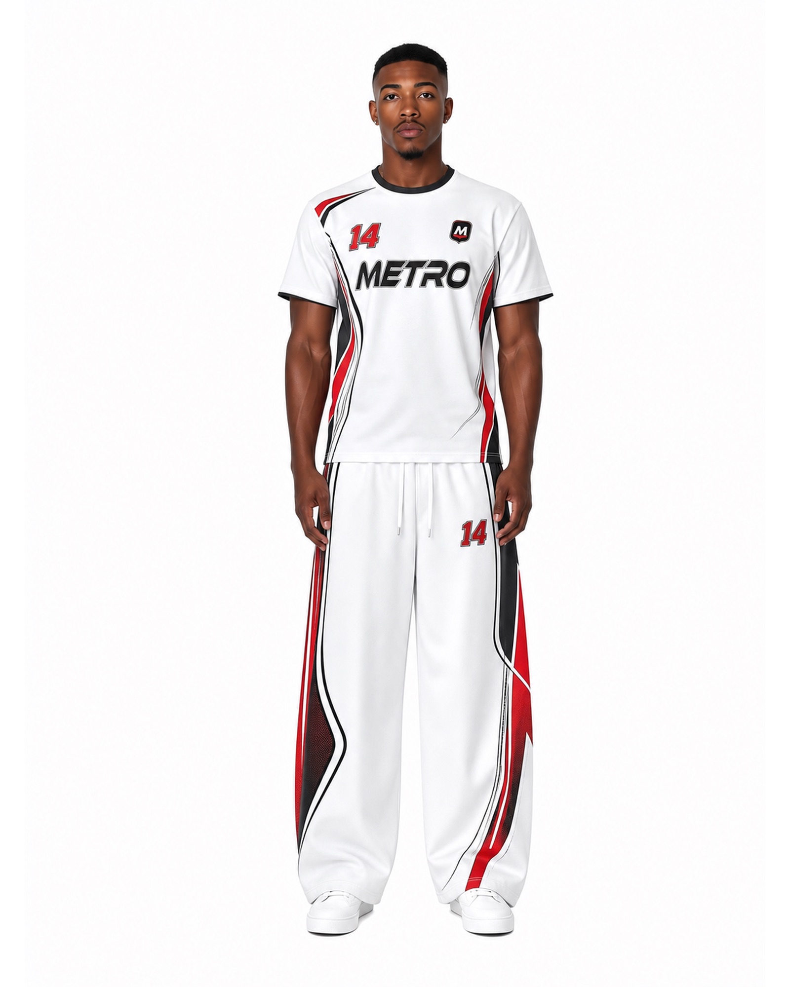METRO White Sprint Basketball Set front product view on a white background