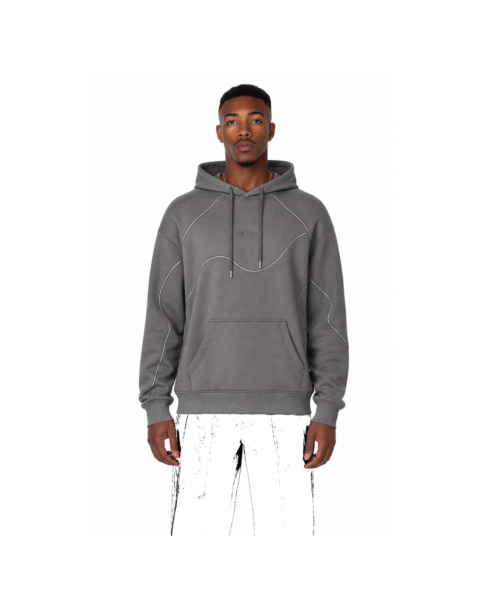 METRO Smoke Terminal Hoodie front product view on a white background
