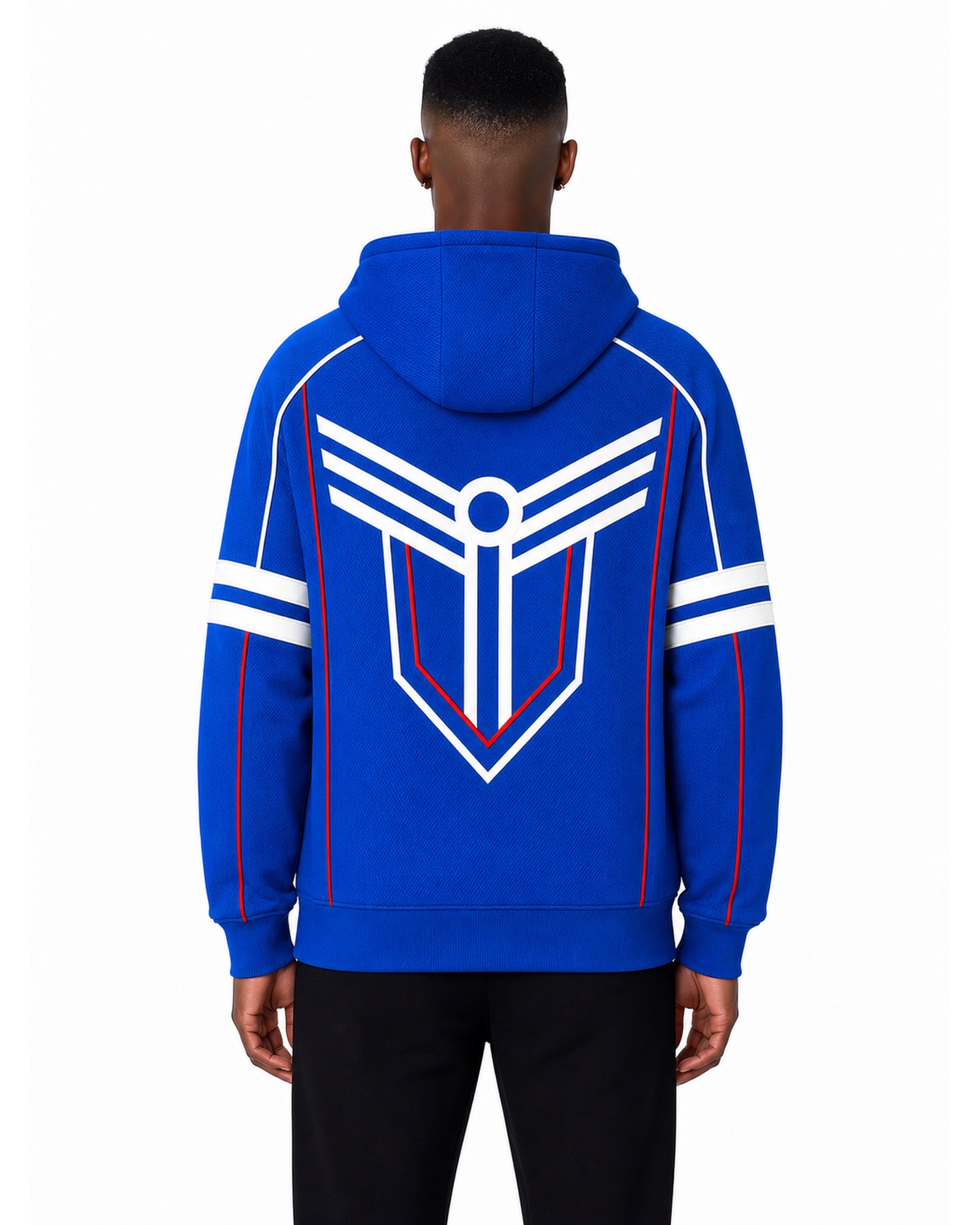 METRO Electric Vector Sport Hoodie back product view on a white background