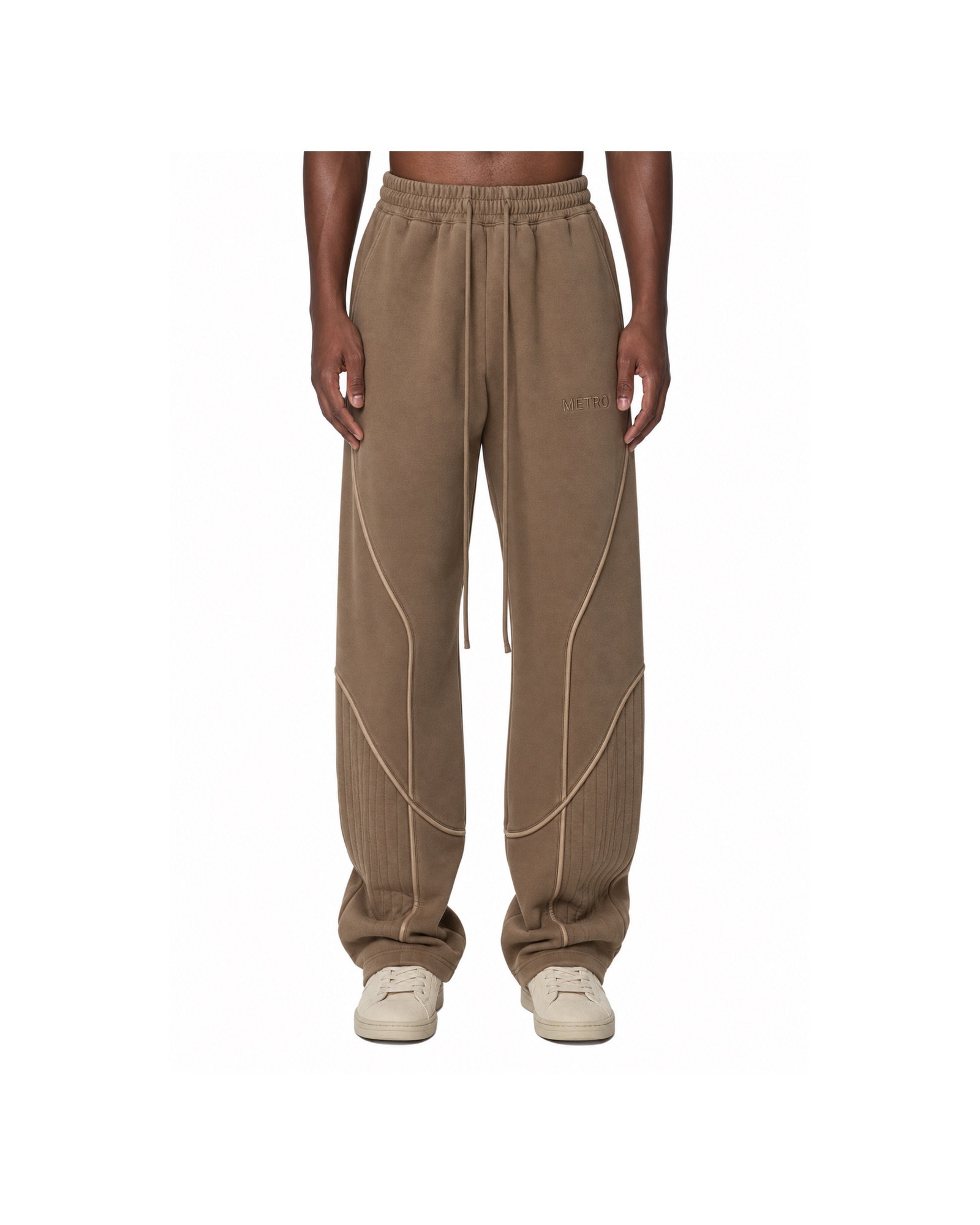 METRO Bronze Trackstack Sweatpants front product view on a white background