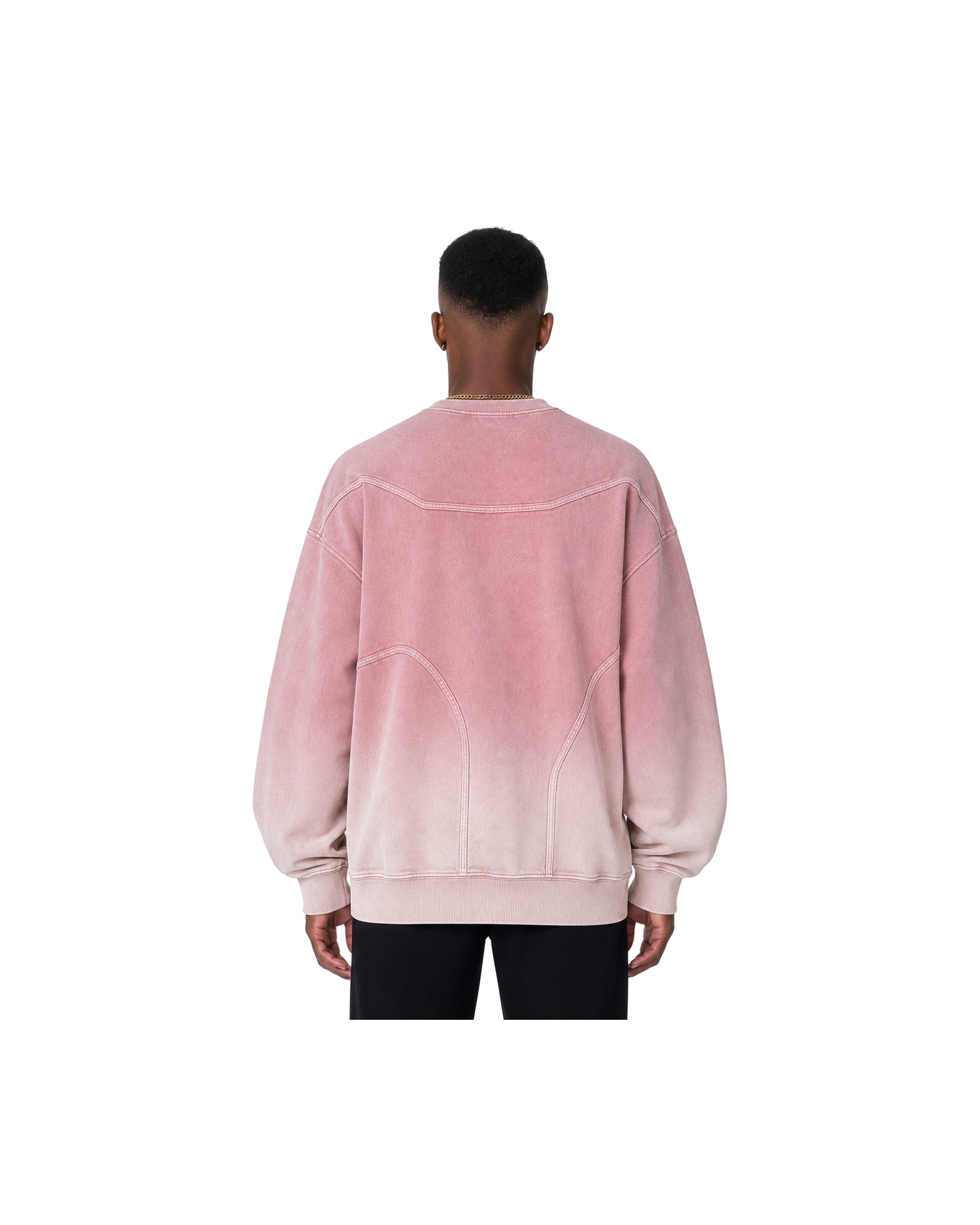 METRO Rose Dawn Crewneck back product view on a white background