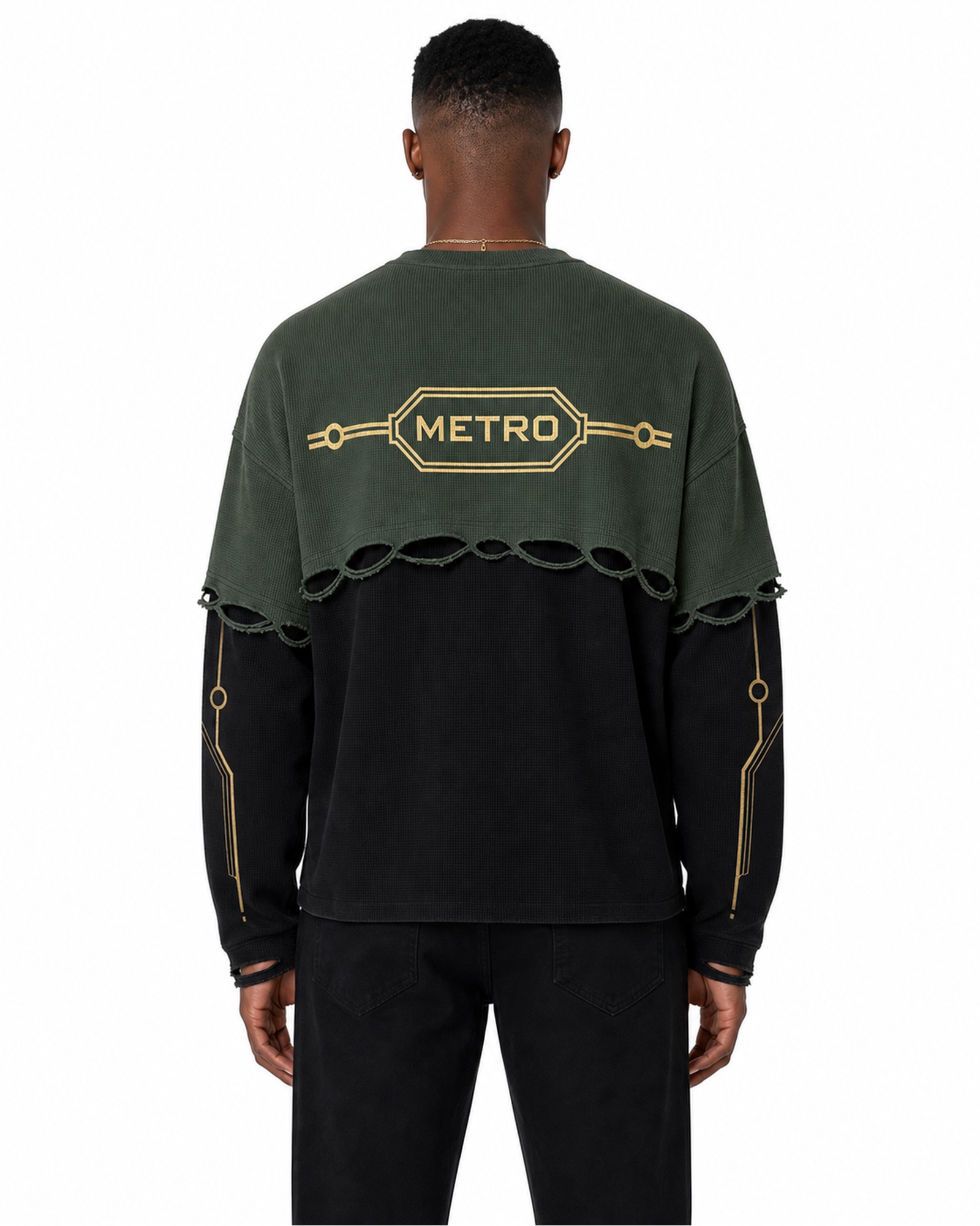 METRO Forest Relay Sweatshirt back product view on a white background