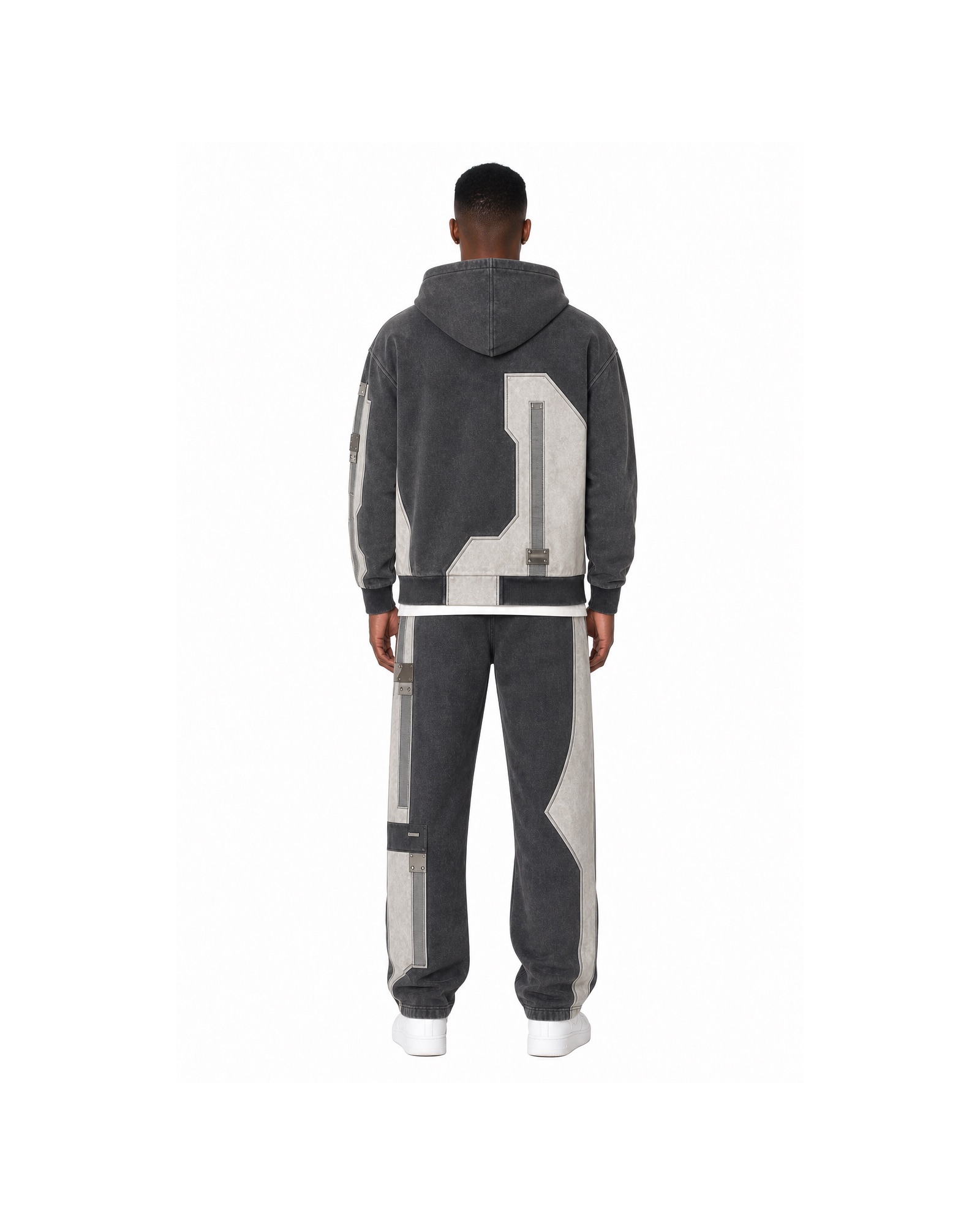 METRO Frost Divide Hoodie Set back product view on a white background