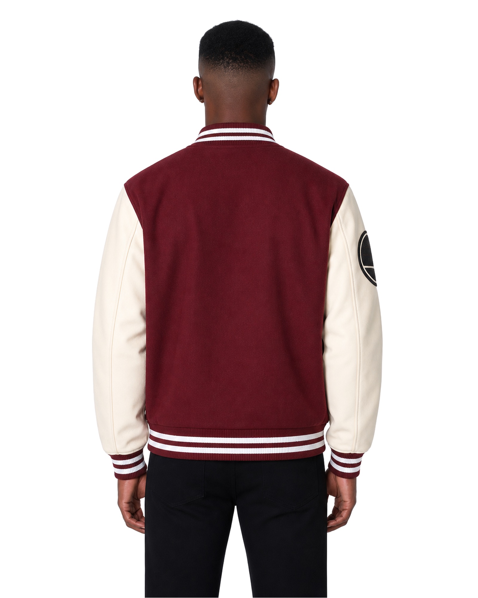 METRO Bordeaux Station Varsity Jacket back product view on a white background