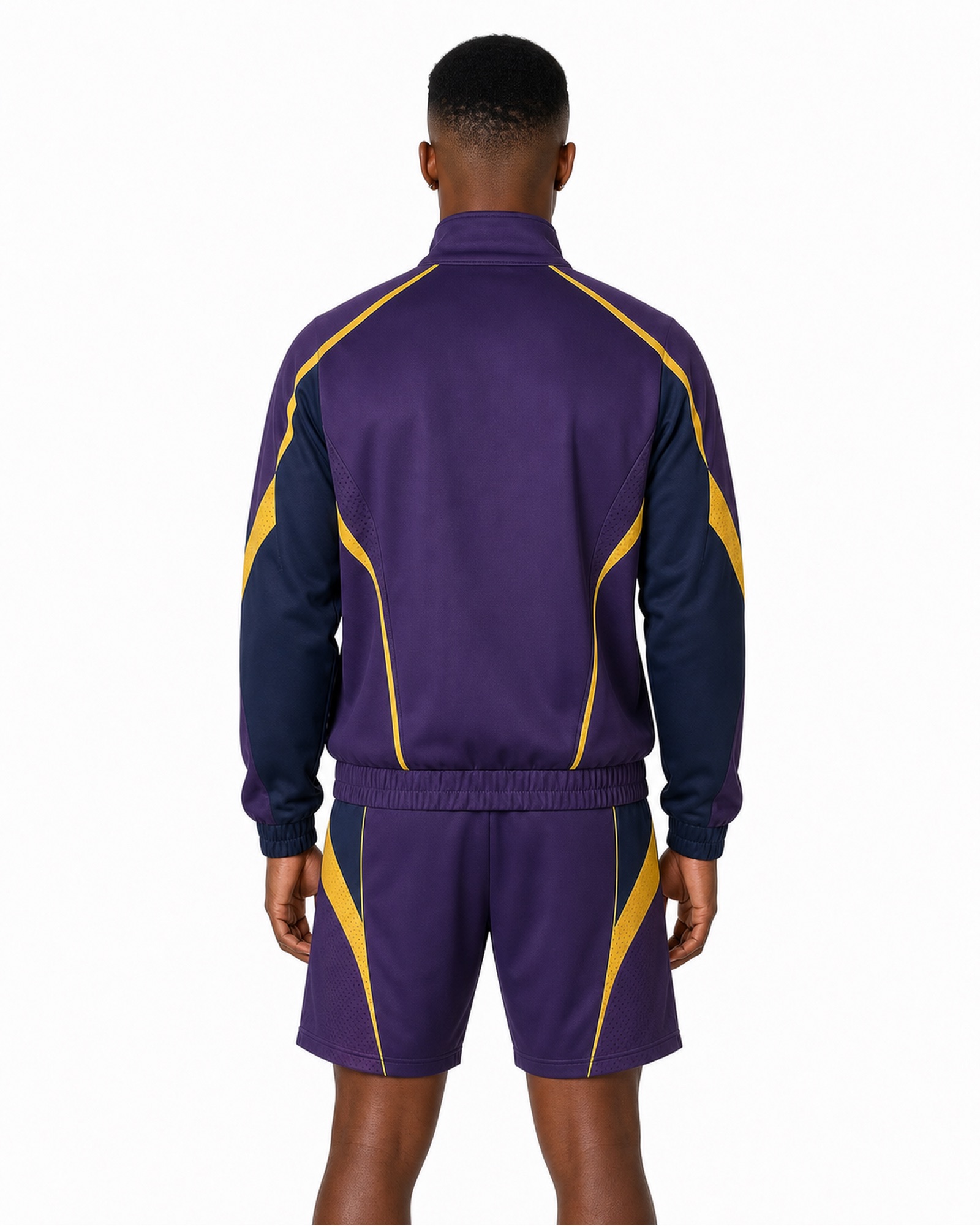 METRO Violet Sprint Short Set back product view on a white background