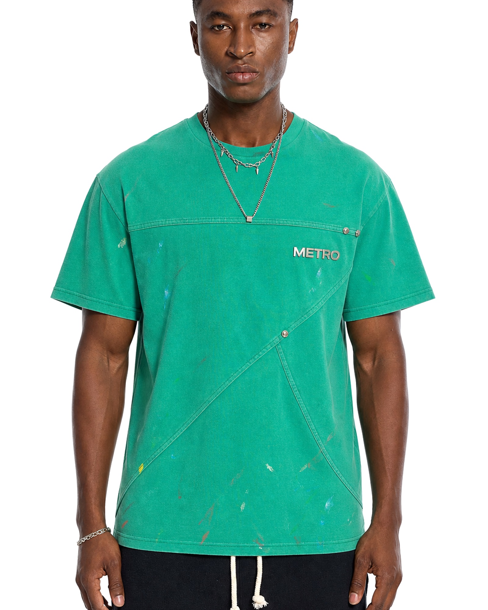 METRO Green Signal Pocket Tee front product view on a white background