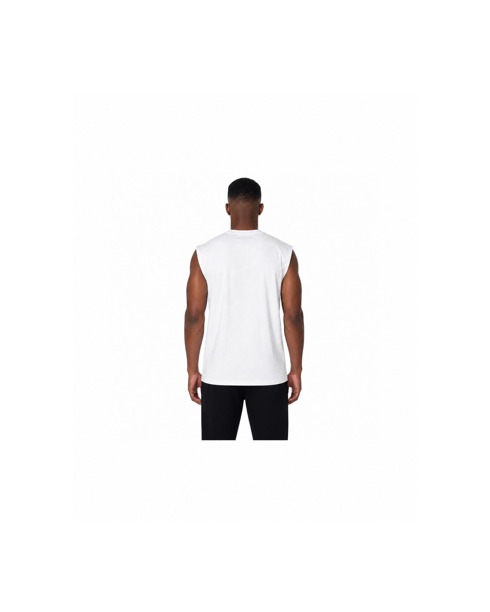 METRO White Junction Sleeveless Top back product view on a white background
