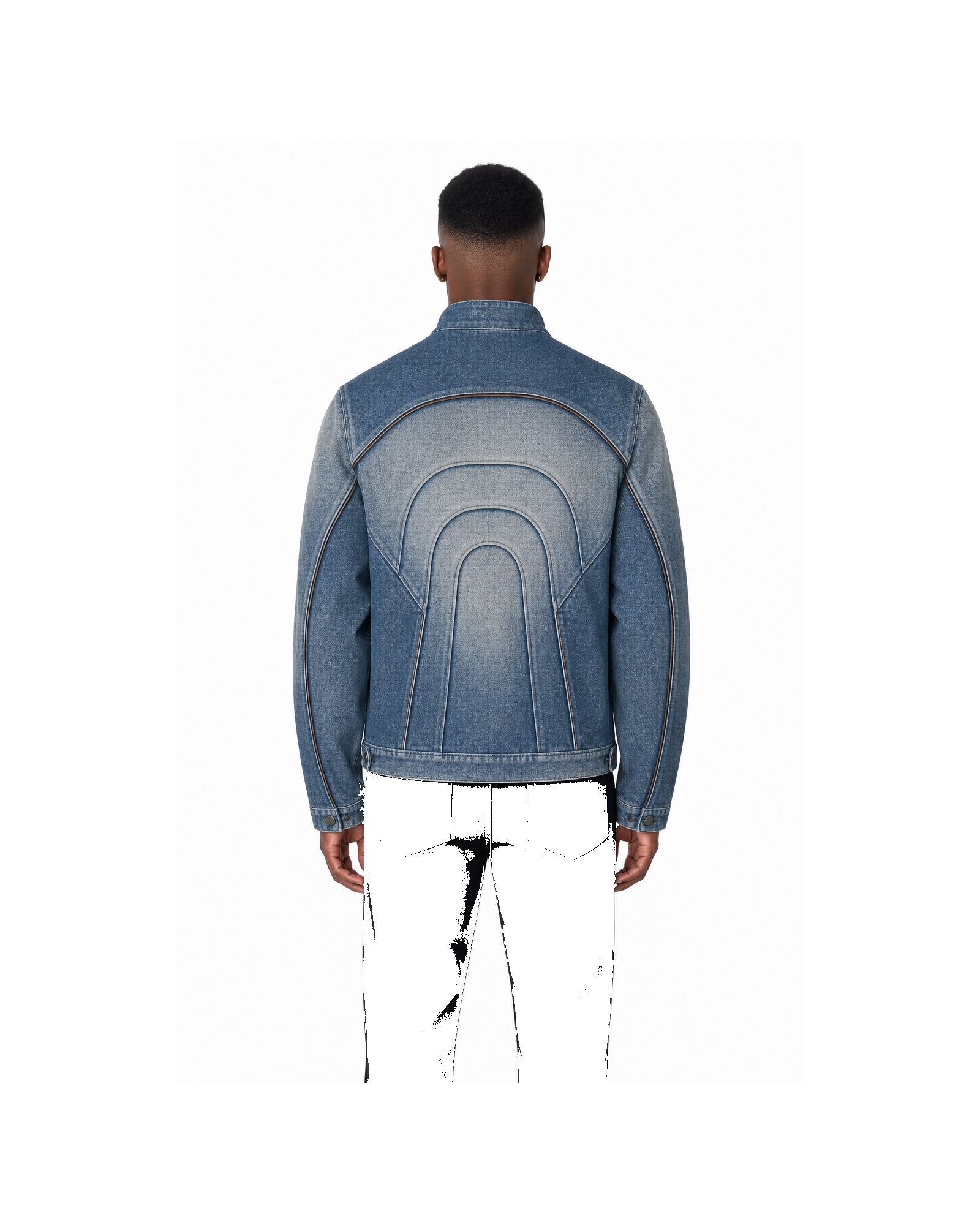 METRO Slate Arch Track Jacket back product view on a white background