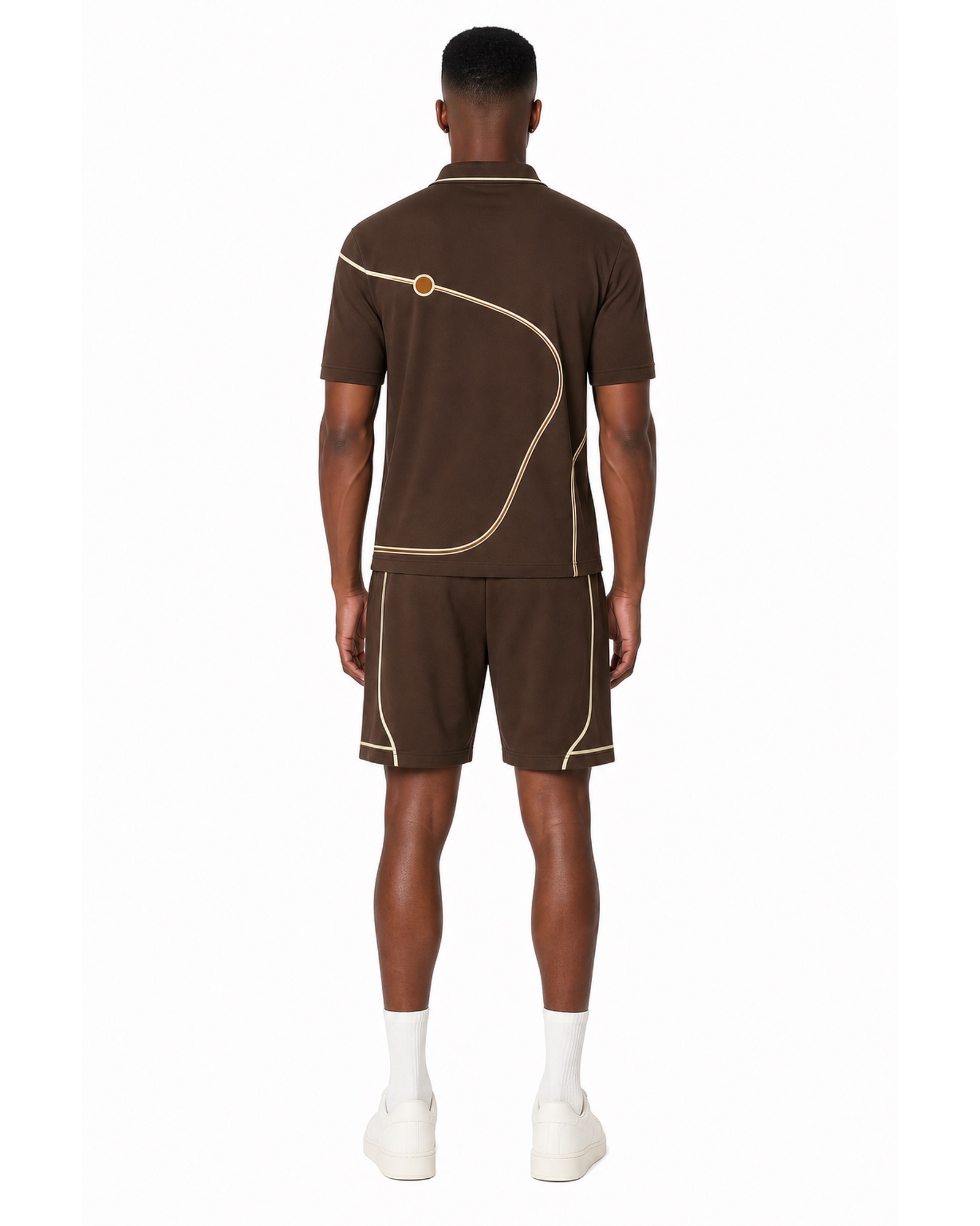 METRO Cocoa Route Polo Set back product view on a white background
