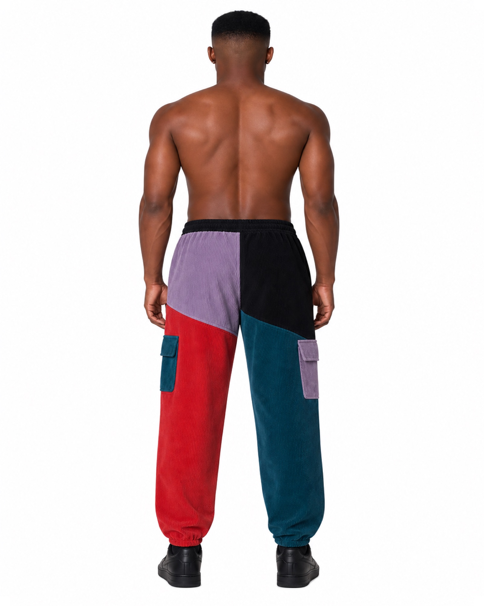 METRO Junction Colorblock Corduroy Joggers back product view on a white background