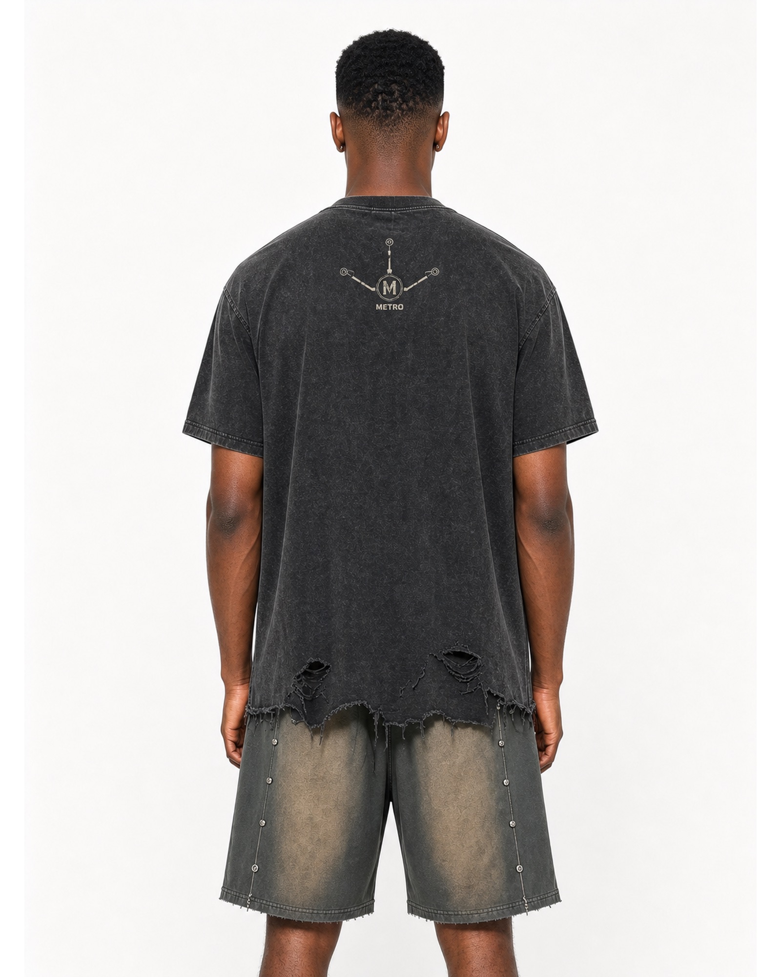 METRO Monument Signal Graphic Tee back product view on a white background