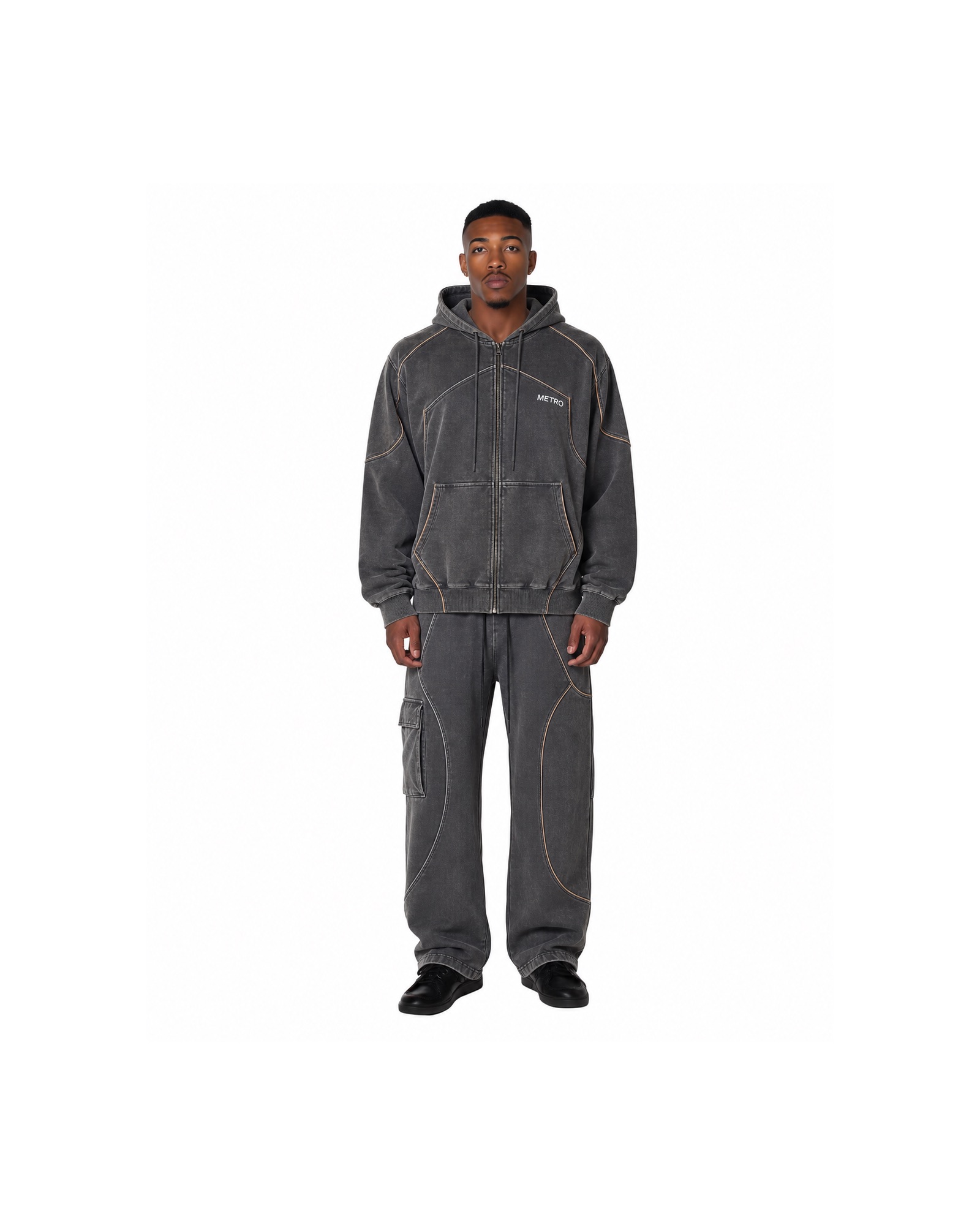METRO Ironwash Zip Tracksuit front product view on a white background