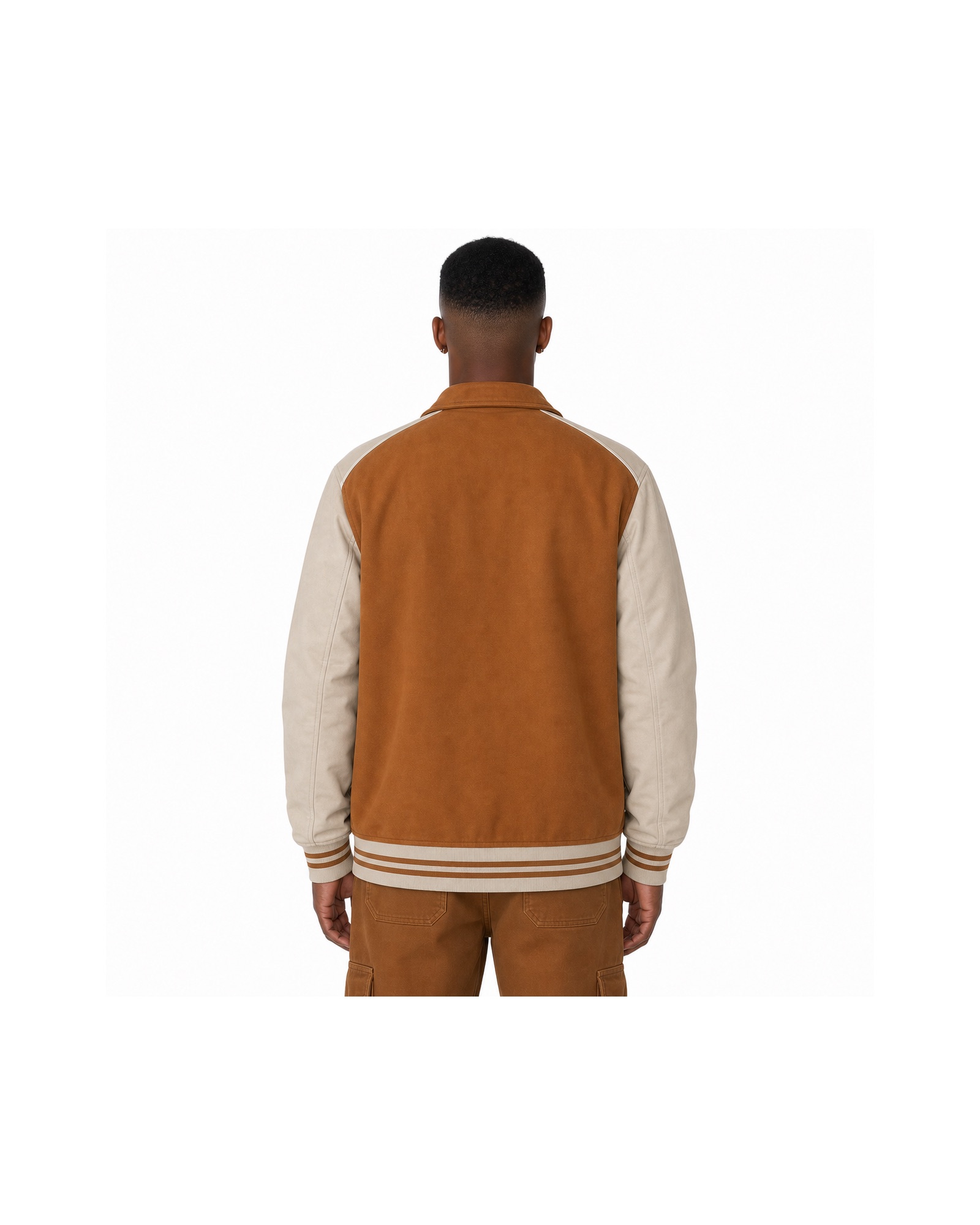 METRO Copper Junction Varsity Jacket back product view on a white background