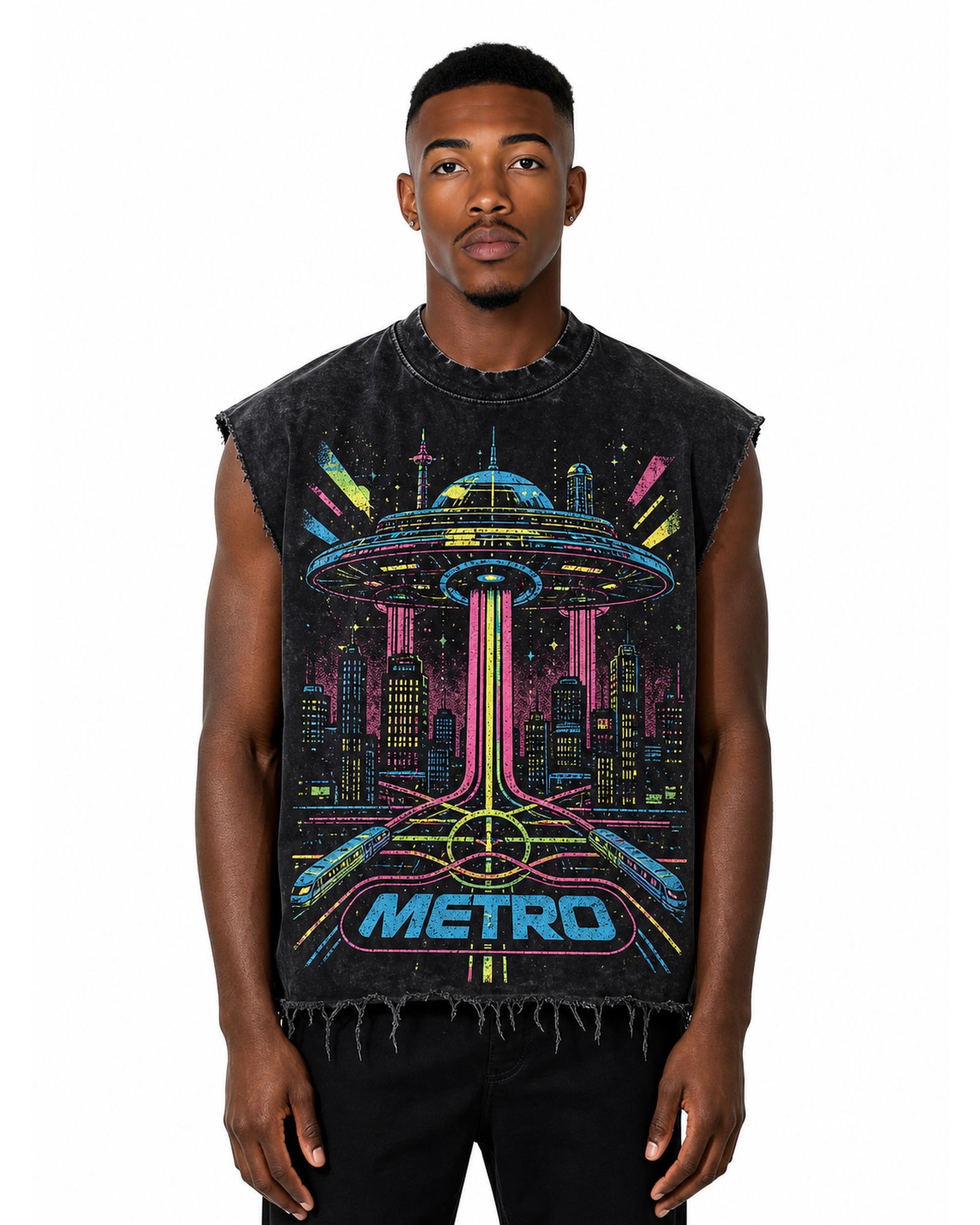 METRO Neon Transit Tank front product view on a white background