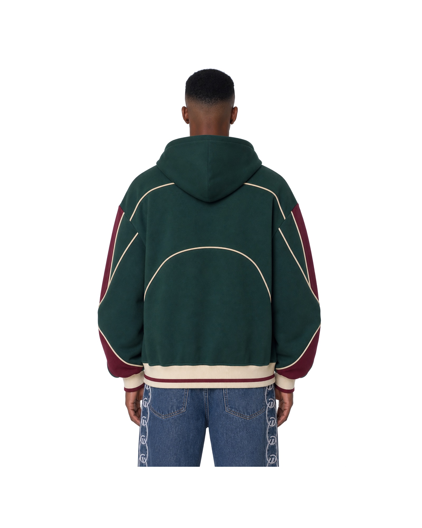 METRO Borough Link Zip Hoodie back product view on a white background