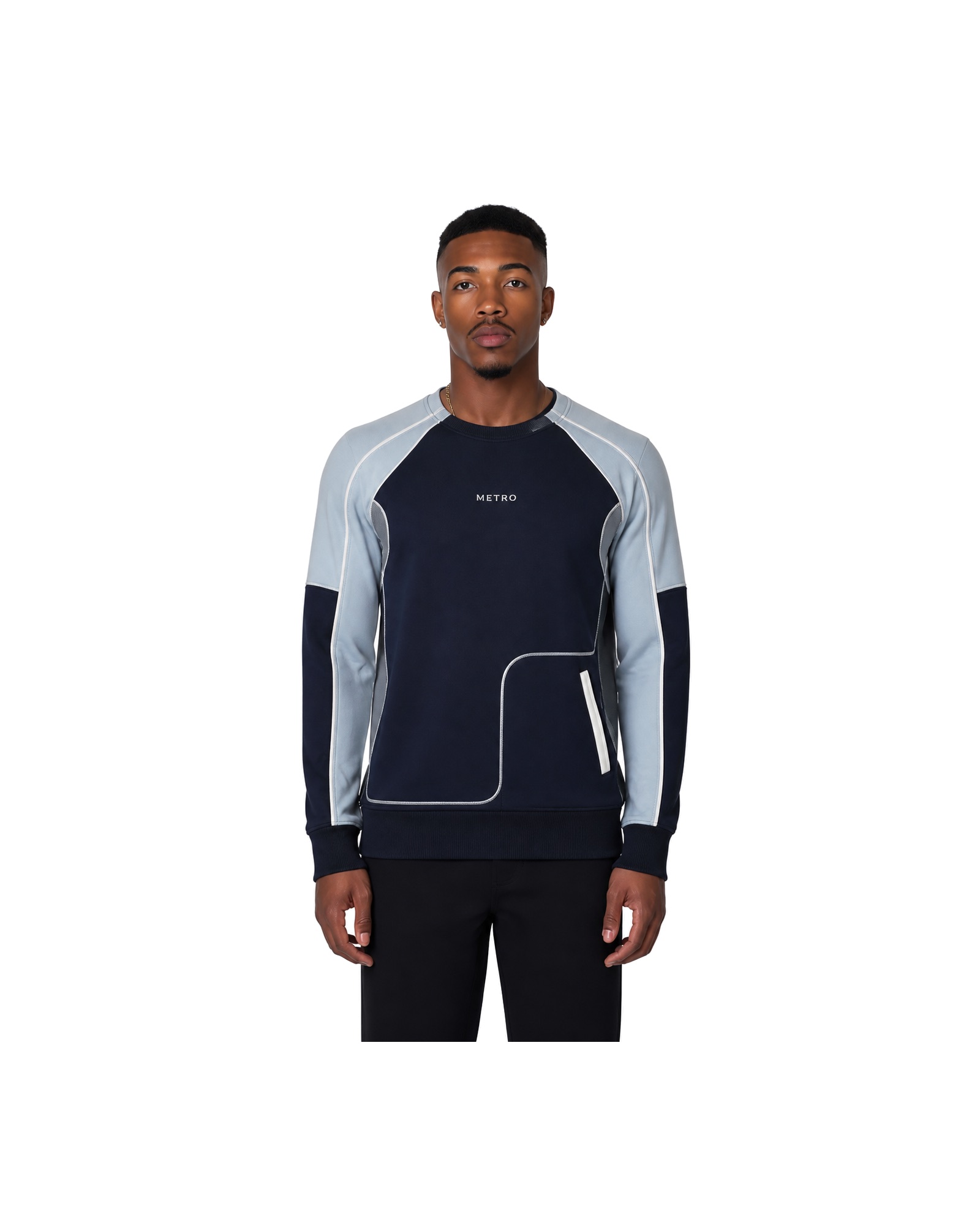 METRO Harbor Line Crewneck front product view on a white background