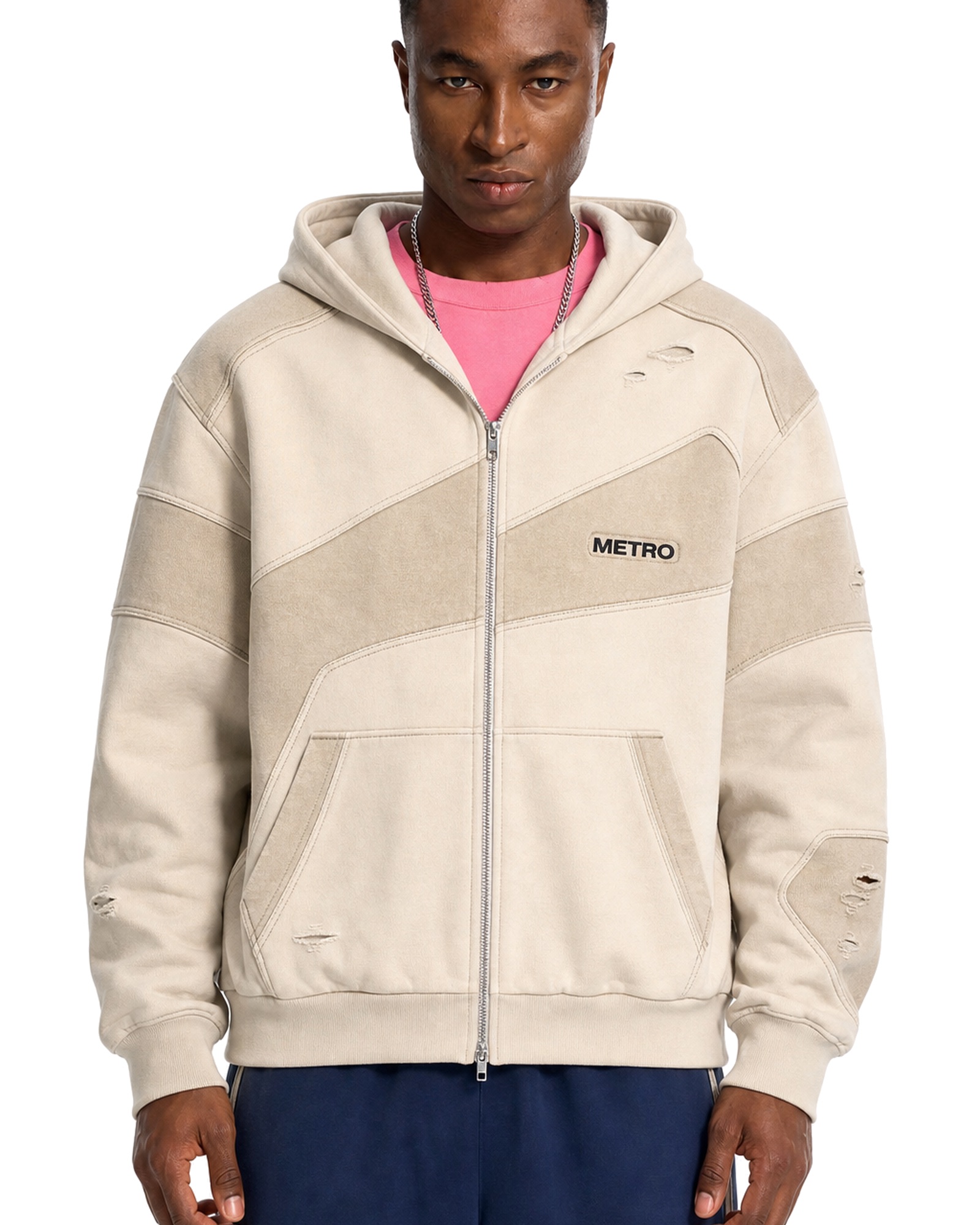 METRO Dawn Transfer Zip Hoodie front product view on a white background
