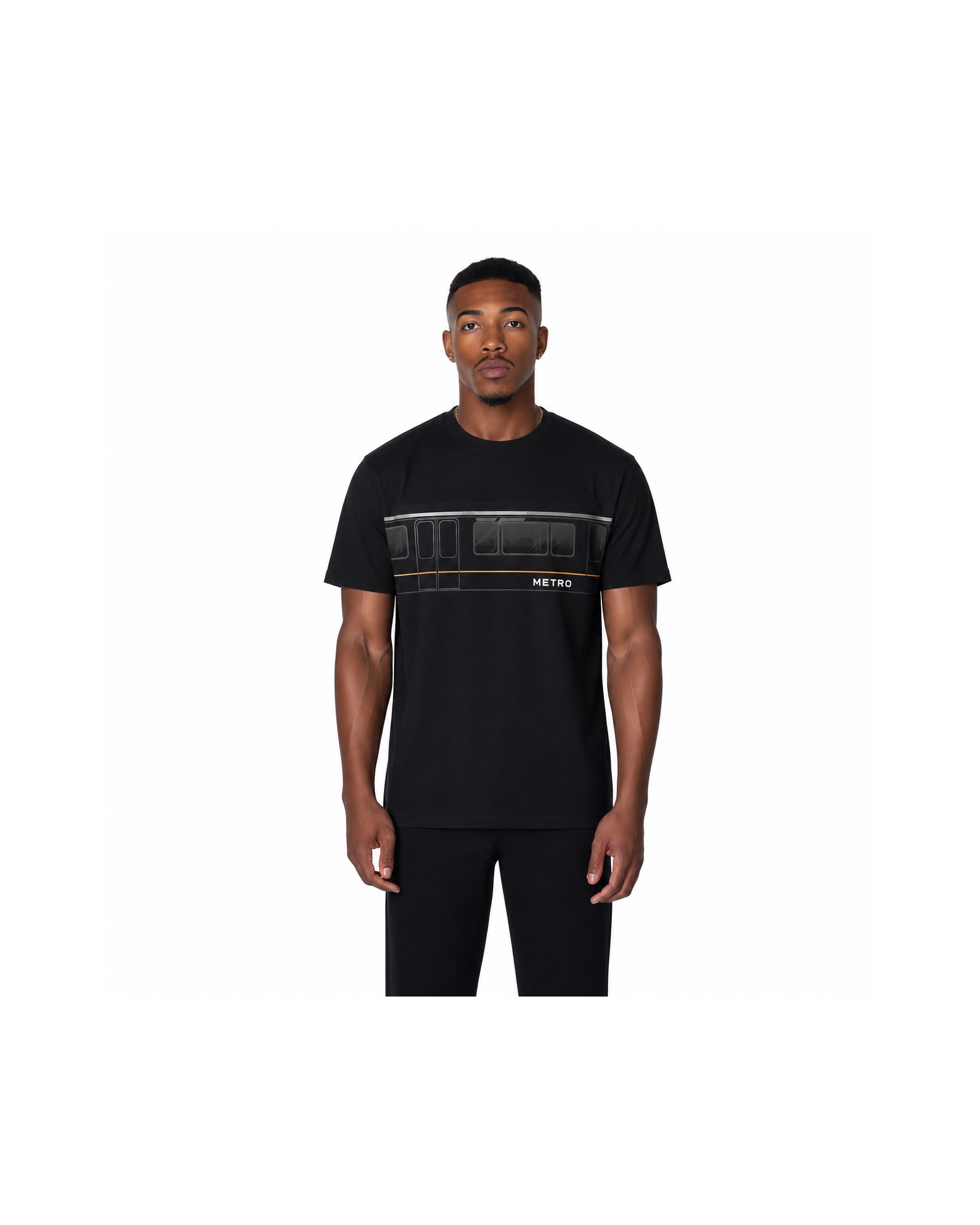 METRO Railframe Panel Oversized Tee front product view on a white background