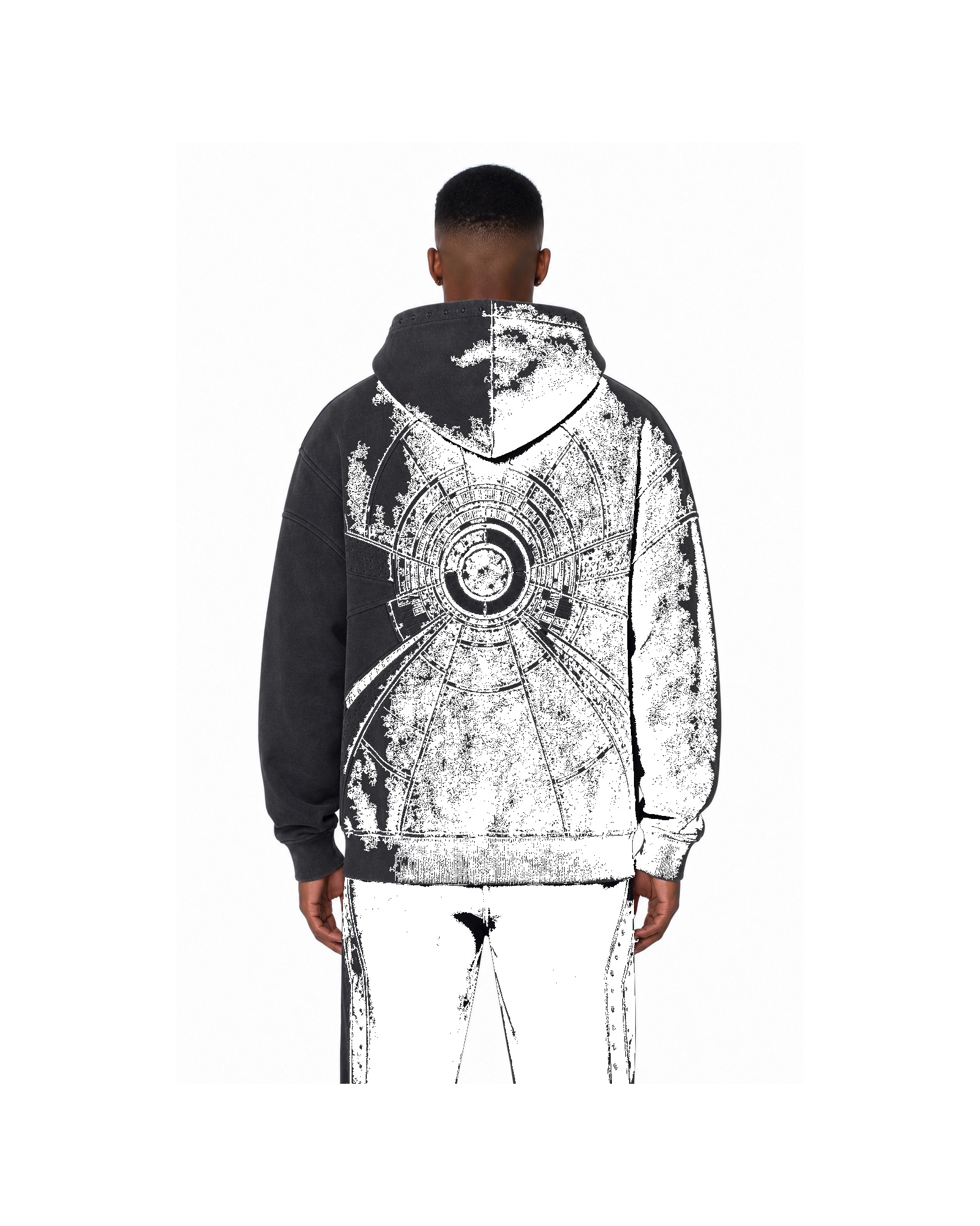 METRO Shadow Portal Hoodie back product view on a white background