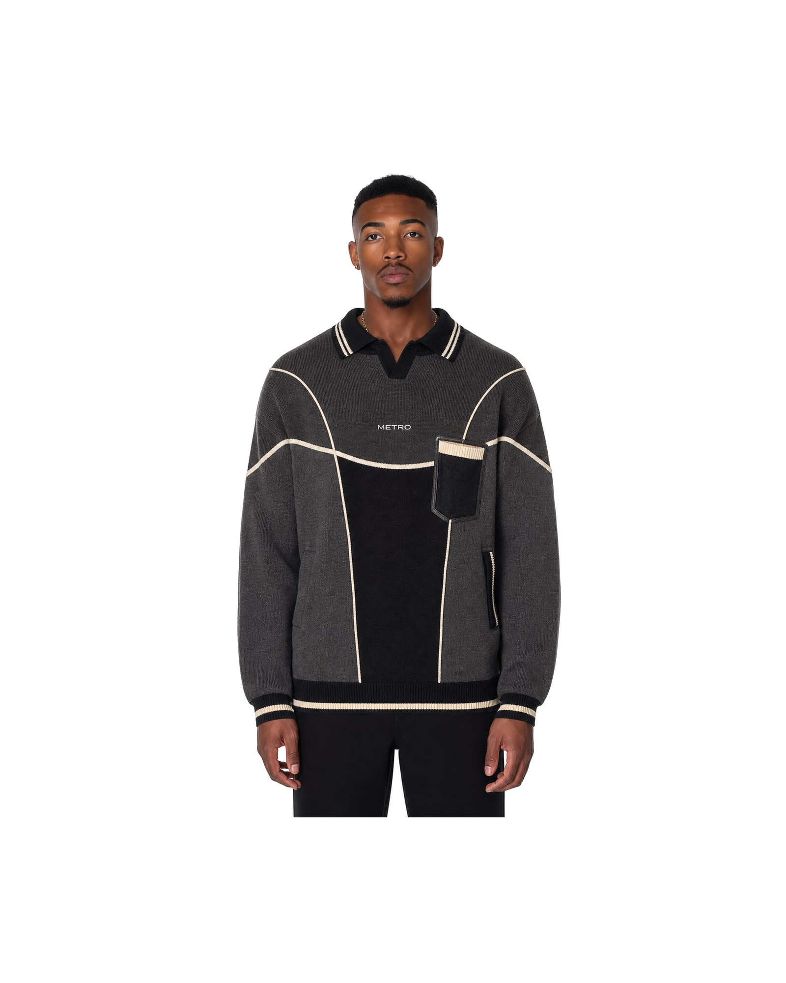 METRO Signal Collar Track Top front product view on a white background