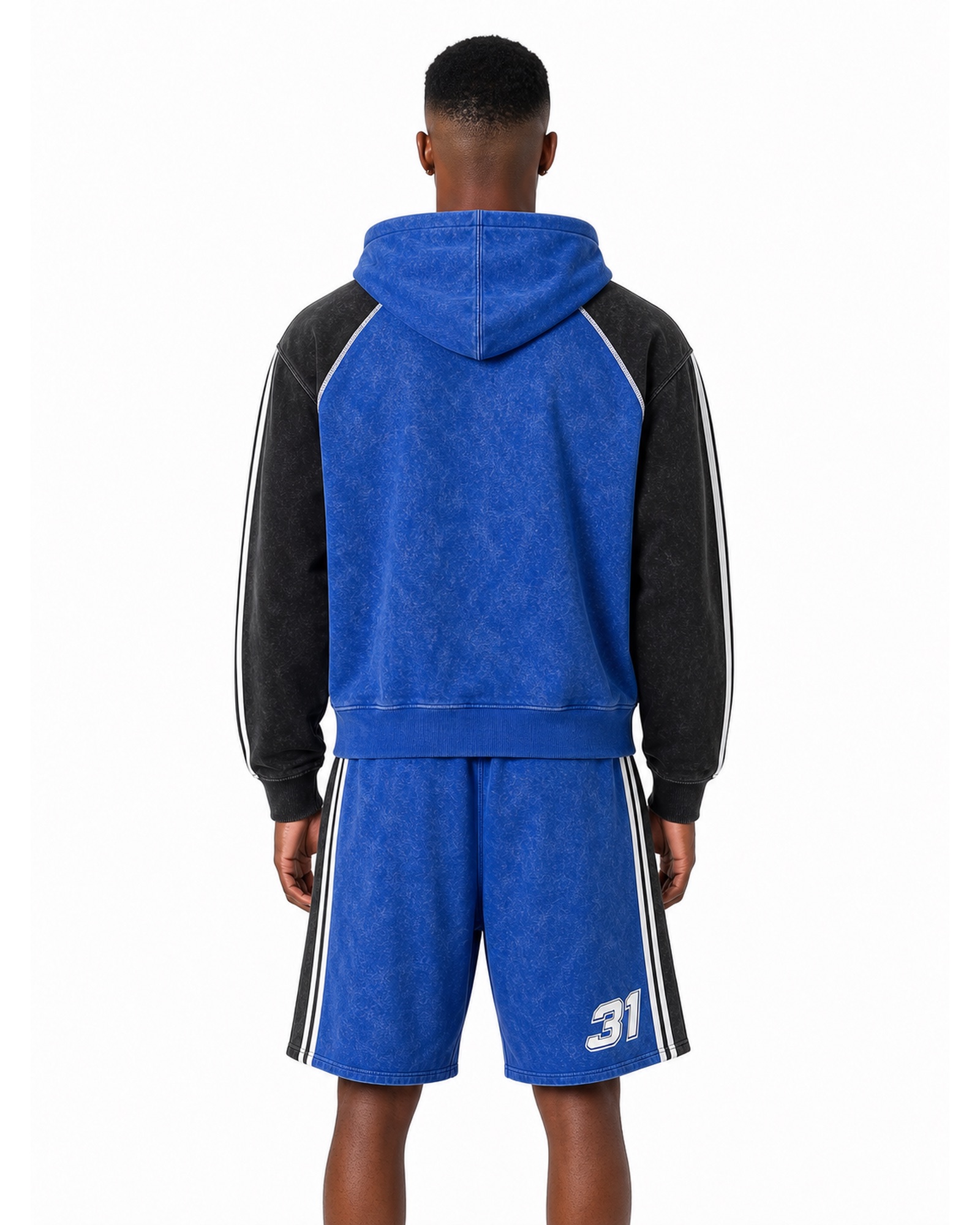 METRO Cobalt Court Hoodie Set back product view on a white background