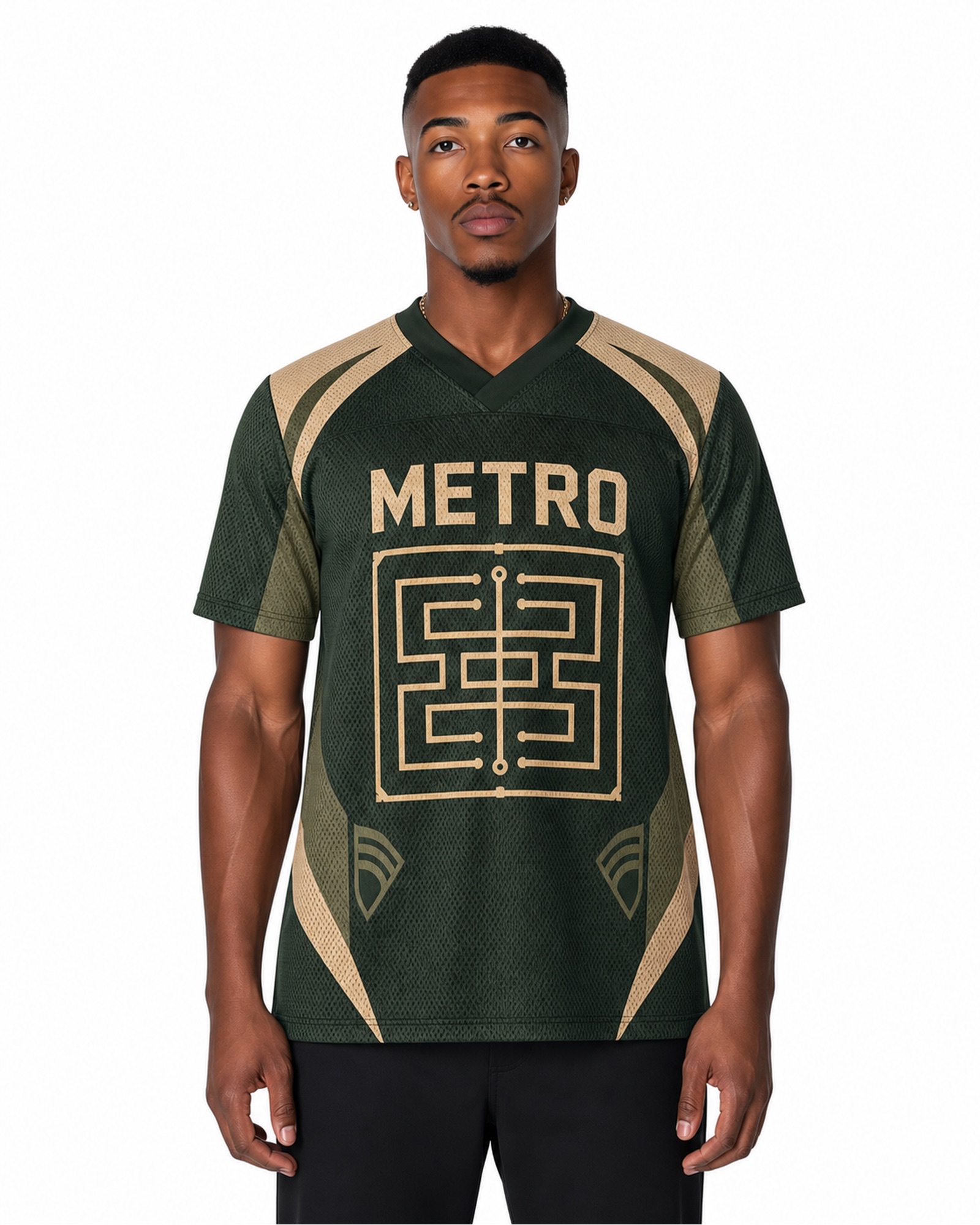 METRO Green Labyrinth Jersey front product view on a white background