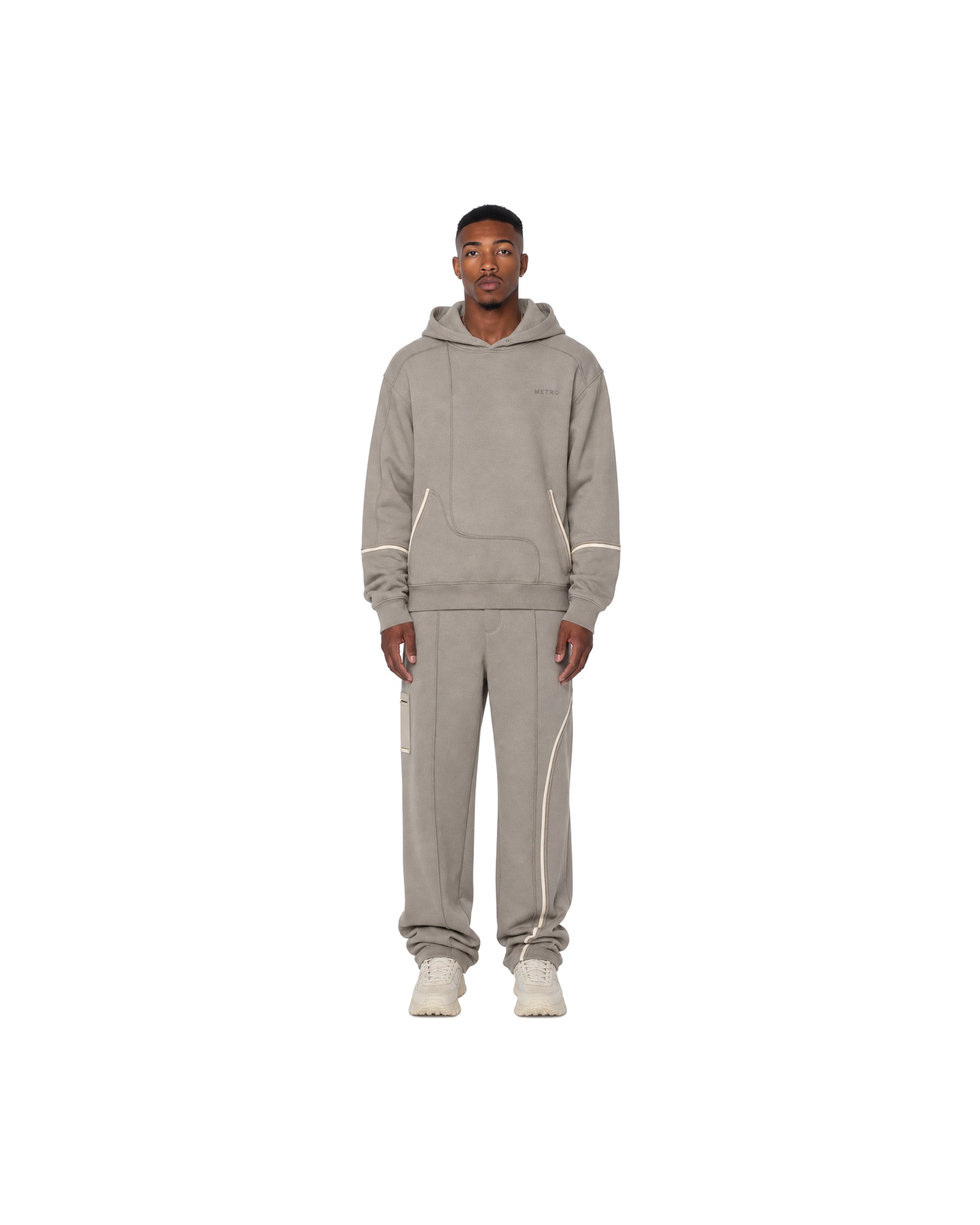 METRO Taupe Platform Tracksuit front product view on a white background