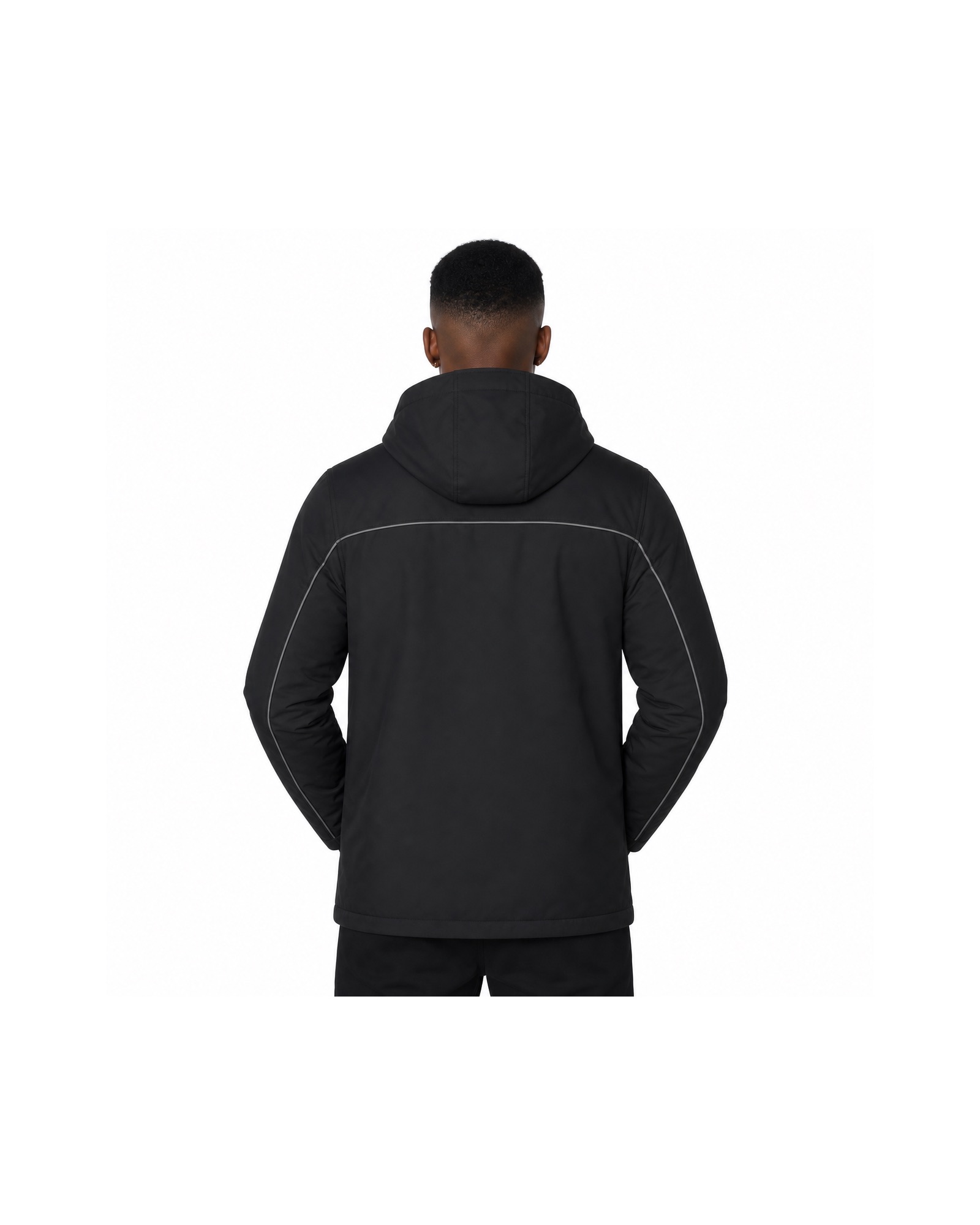 METRO Black Terminal Hooded Anorak back product view on a white background