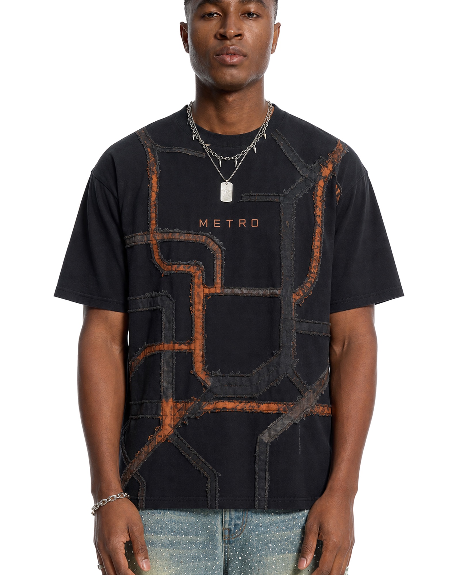 METRO Ember Circuit Graphic Tee front product view on a white background