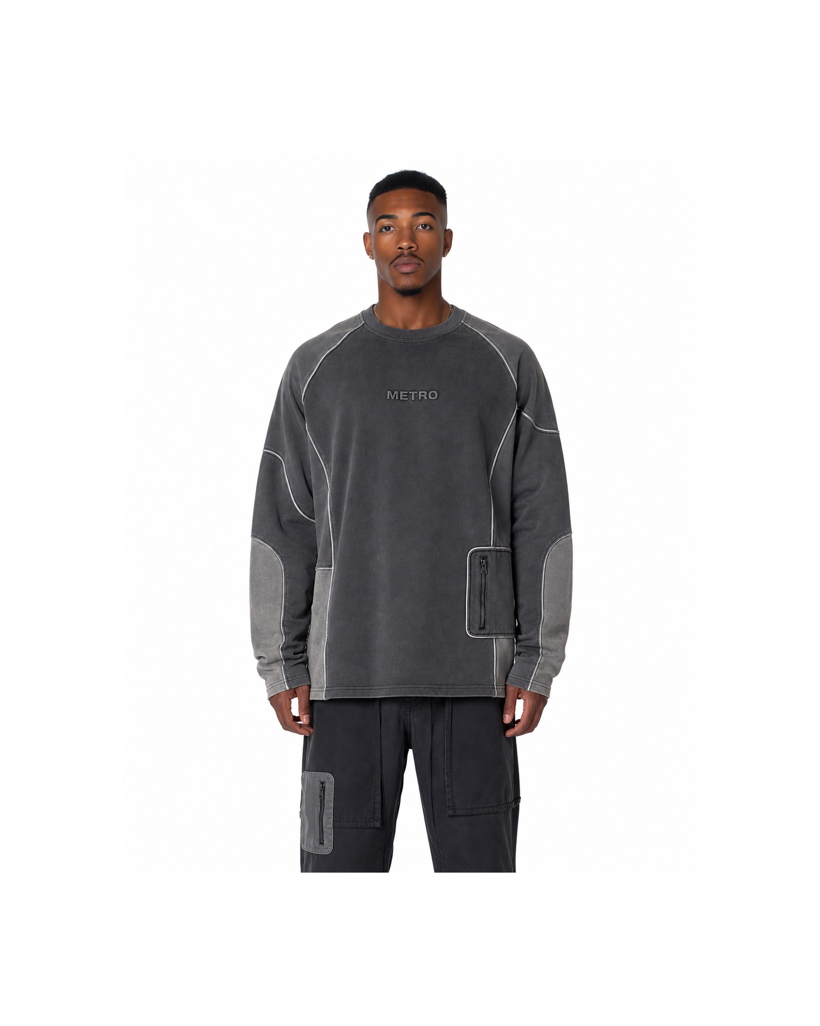 METRO Graphite Bay Long-Sleeve Tee front product view on a white background