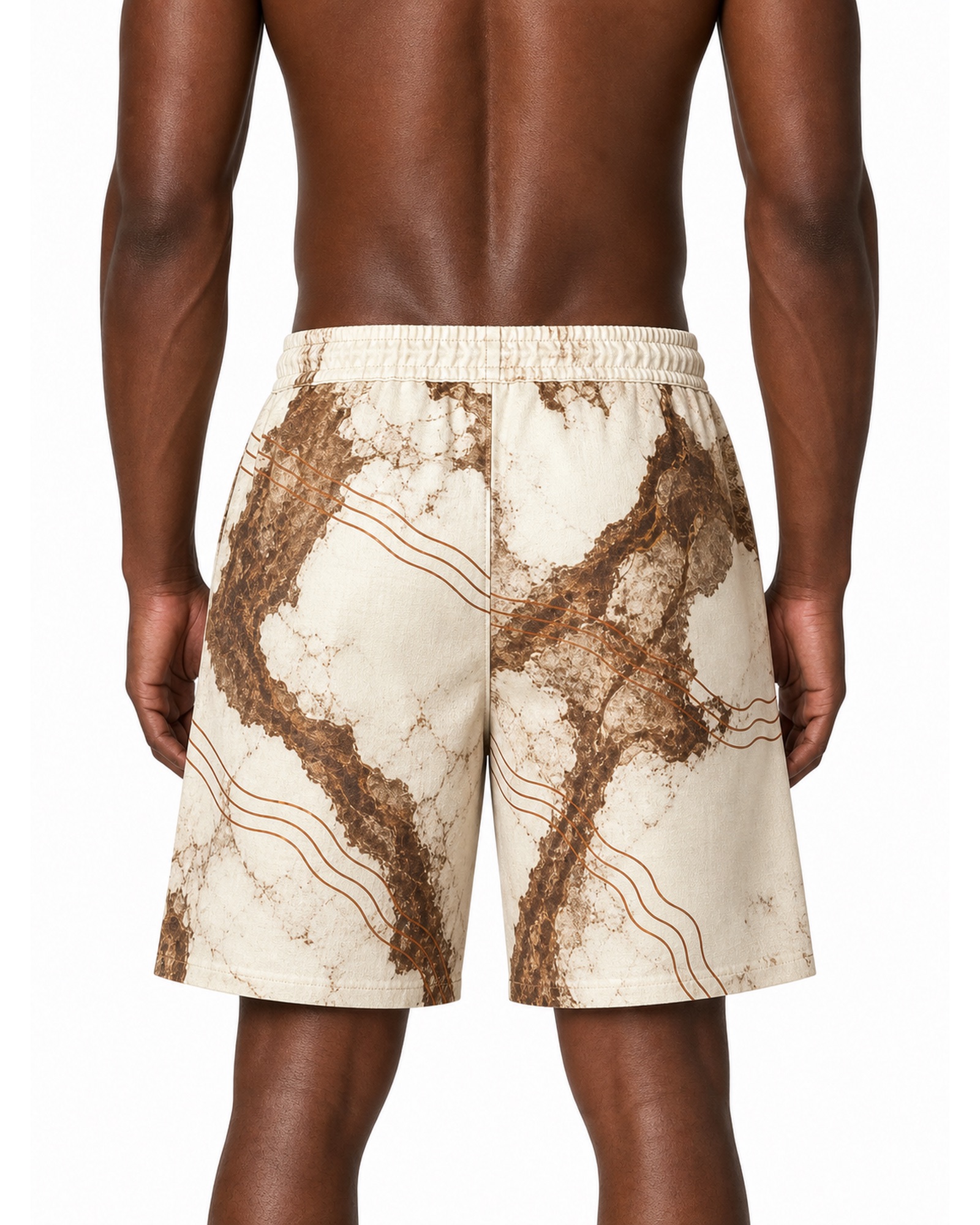 METRO Sandstone Map Shorts back product view on a white background