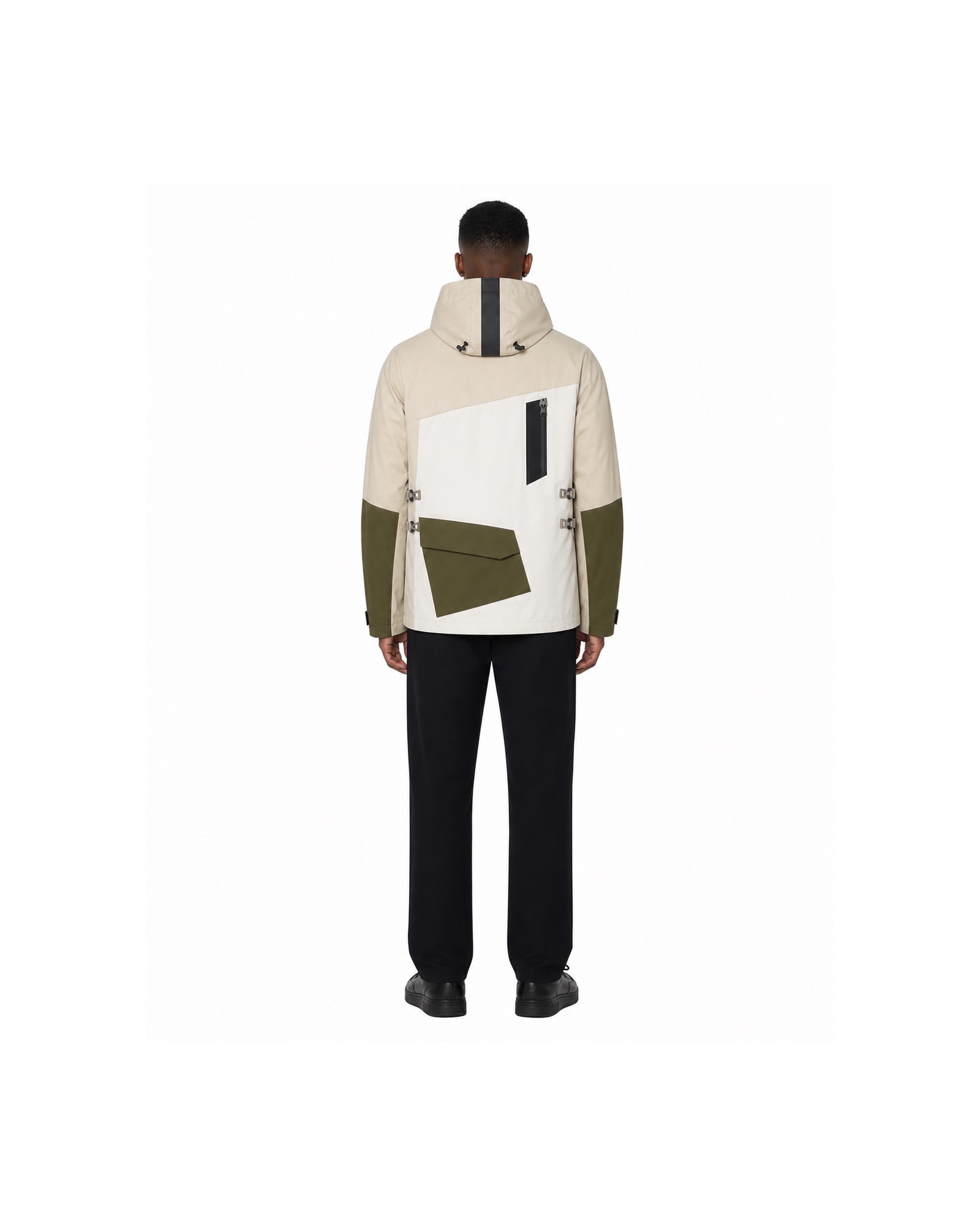 METRO Ivory Terrain Shell Jacket back product view on a white background