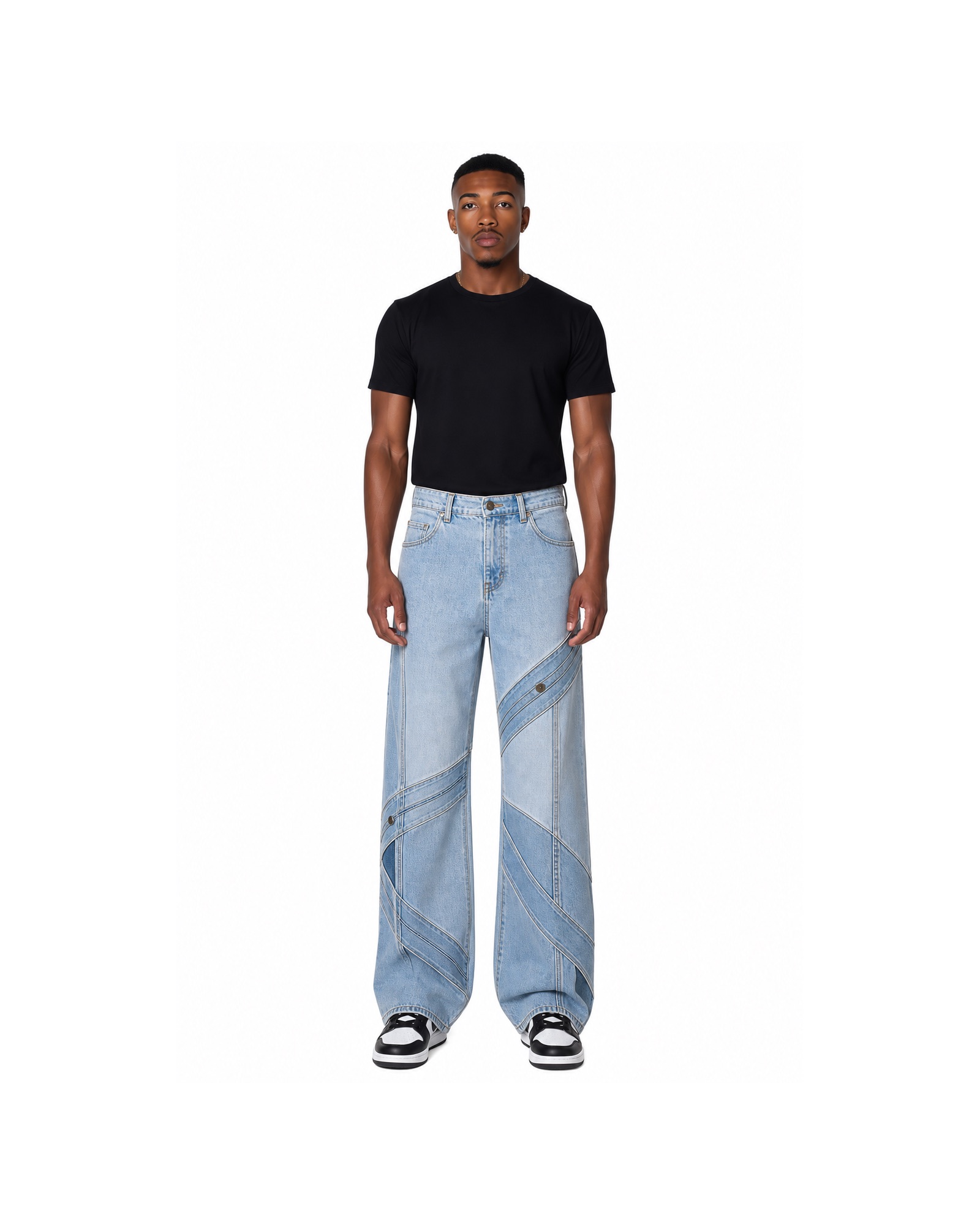 METRO Glacier Shard Wide Jeans front product view on a white background
