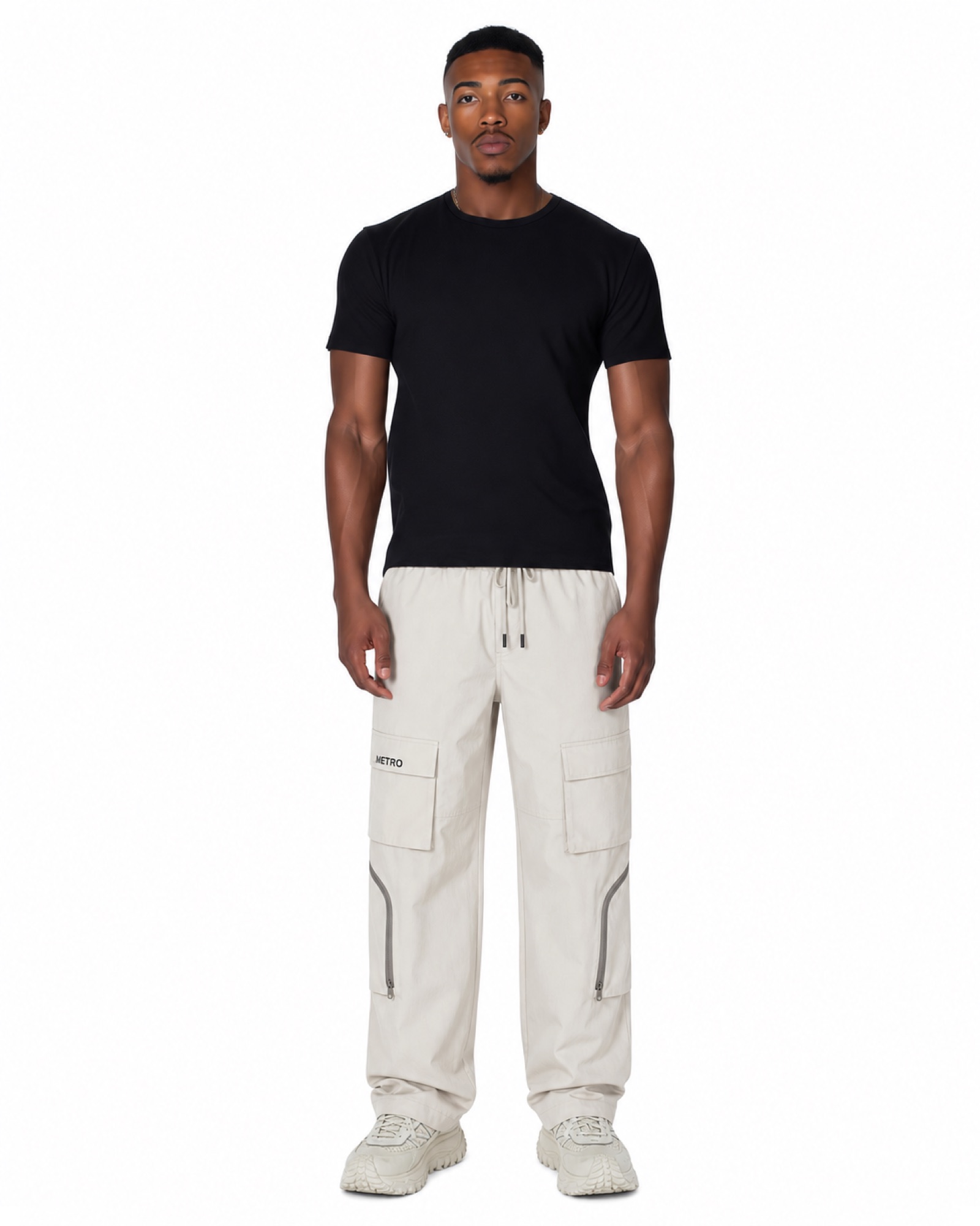 METRO Chalk Junction Cargo Joggers front product view on a white background
