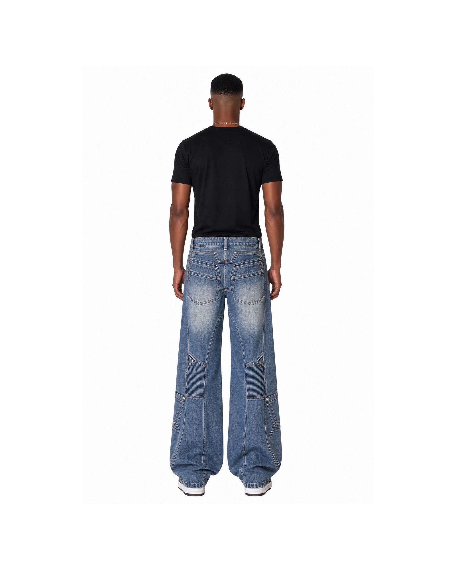 METRO Harbor Fade Baggy Jeans back product view on a white background